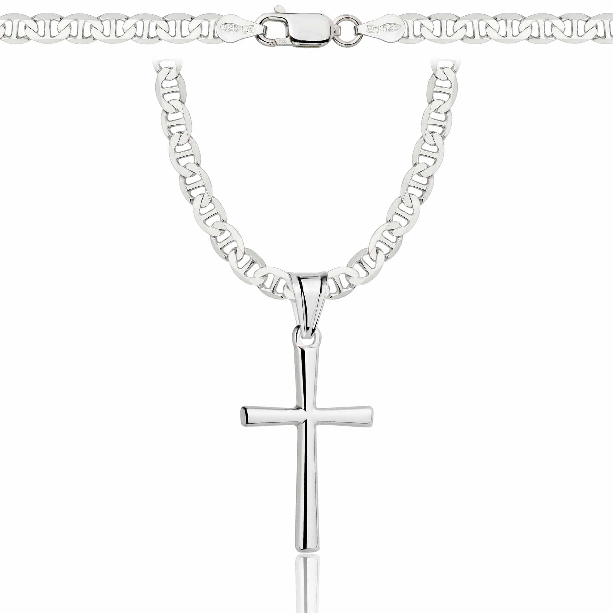 Łańcuszek srebrny z krzyżykiem gucci 4,5mm pr. 925