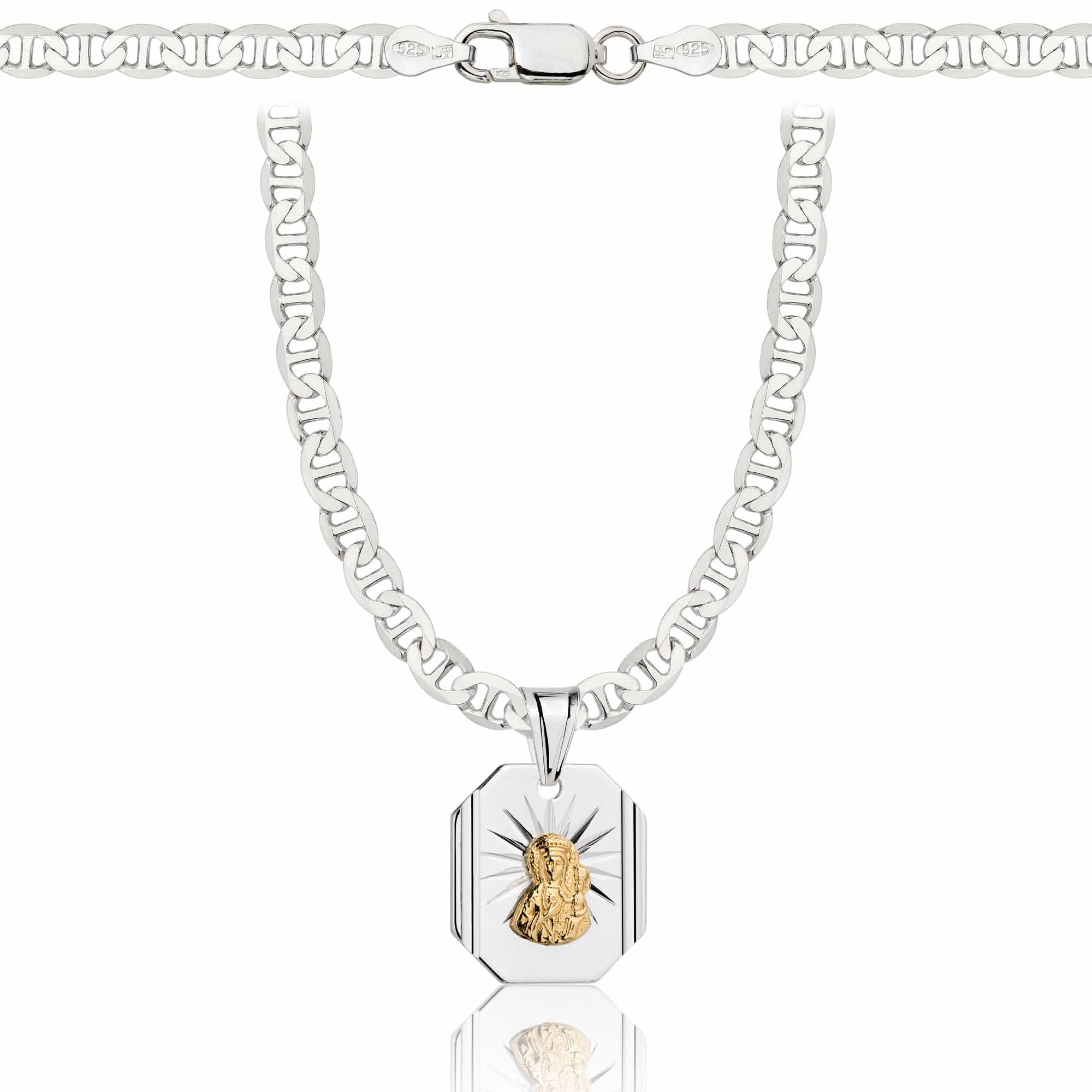 Łańcuszek srebrny z medalikiem gucci 4,5mm pr. 925