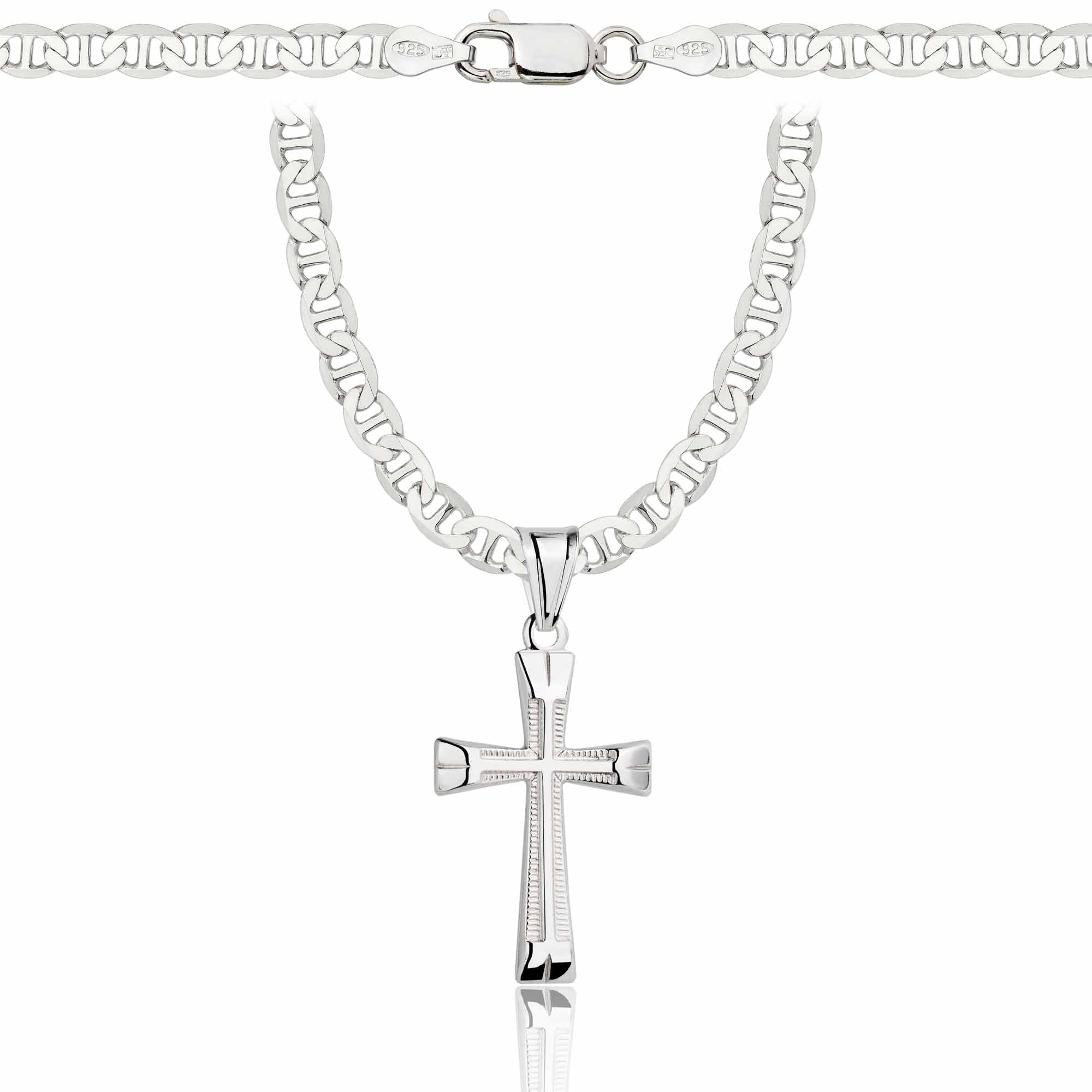 Łańcuszek srebrny z krzyżykiem gucci 4,5mm pr. 925