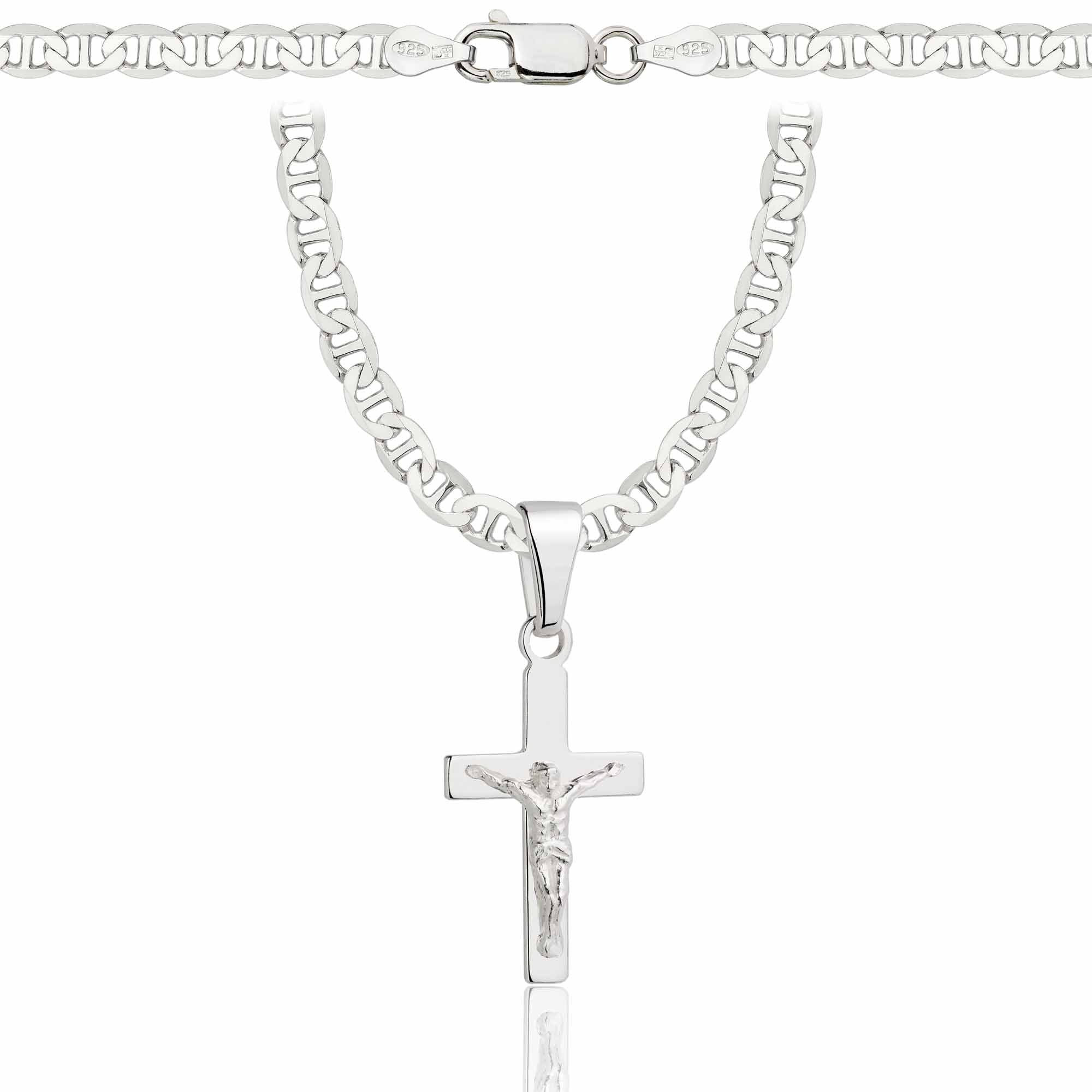 Łańcuszek srebrny z krzyżykiem gucci 4,5mm pr. 925