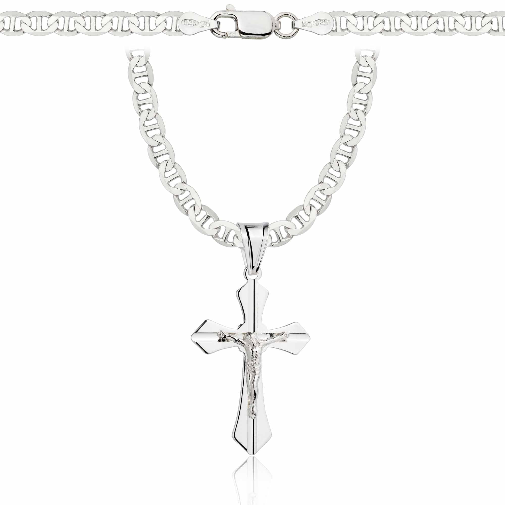 Łańcuszek srebrny z krzyżykiem gucci 4,5mm pr. 925