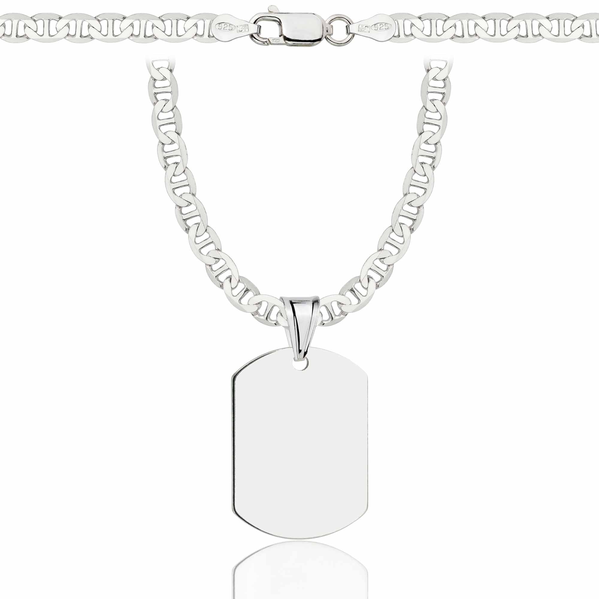 Łańcuszek srebrny z nieśmiertelnikiem gucci 4,5mm pr. 925