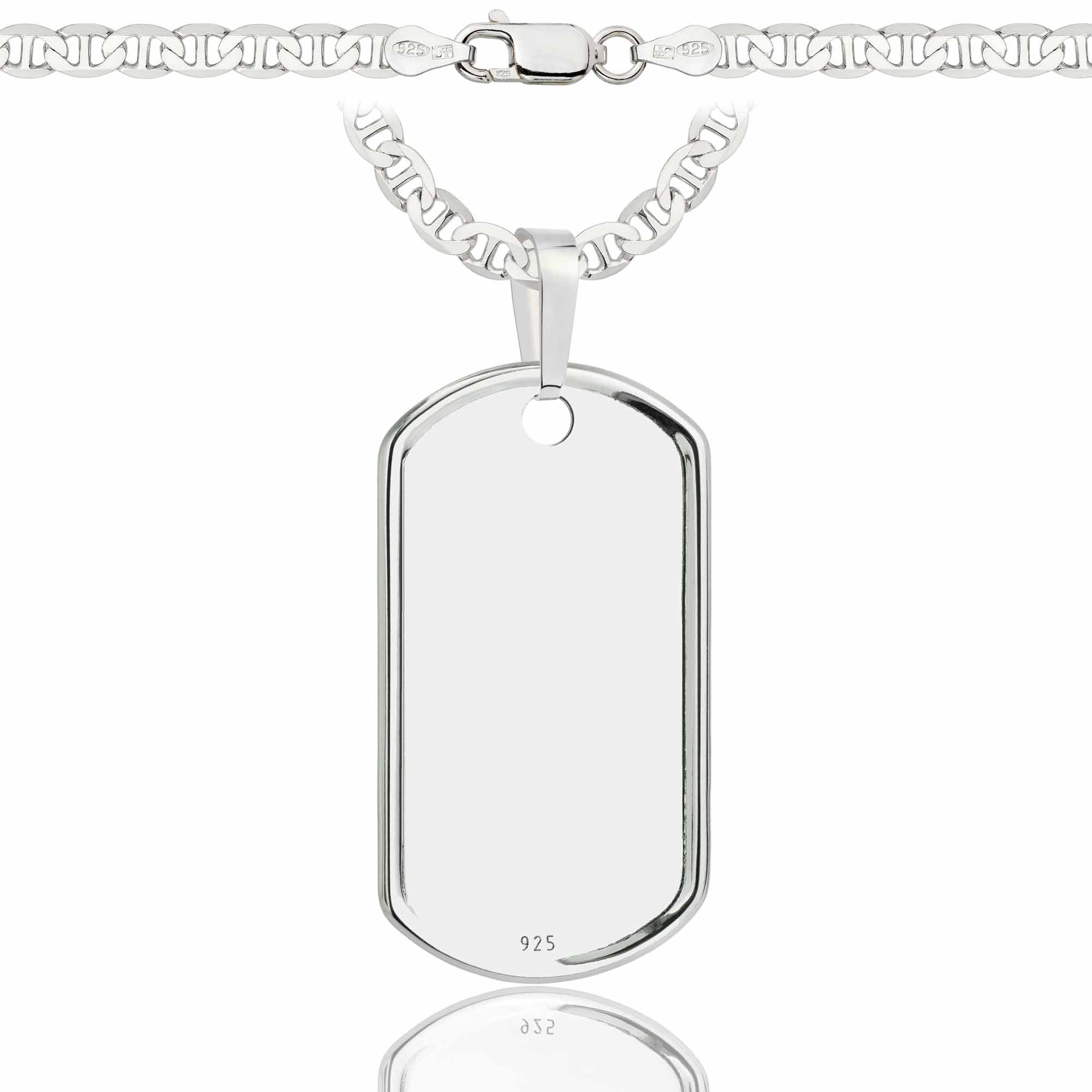 Łańcuszek srebrny z nieśmiertelnikiem gucci 4,5mm pr. 925