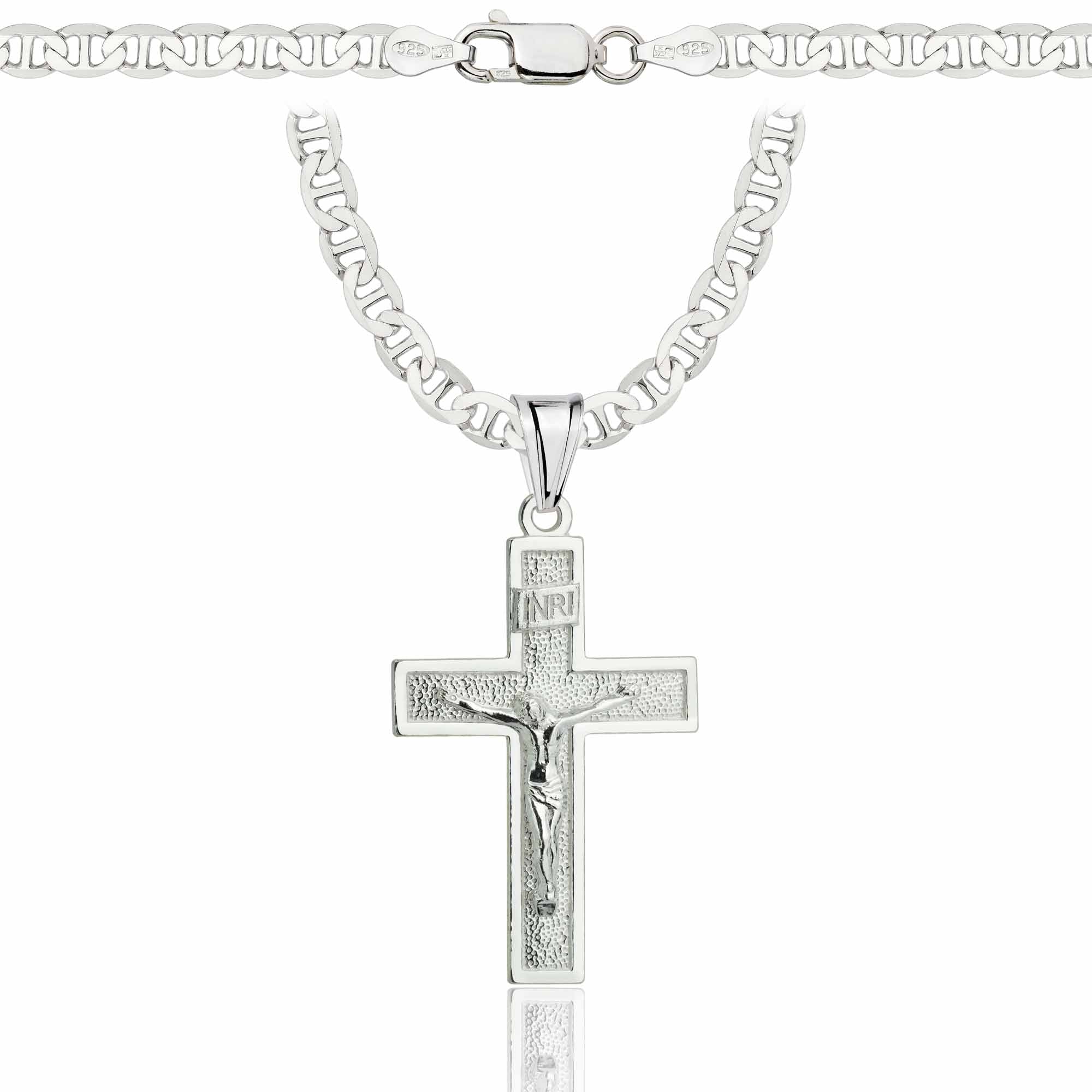 Łańcuszek srebrny z krzyżykiem gucci 4,5mm pr. 925