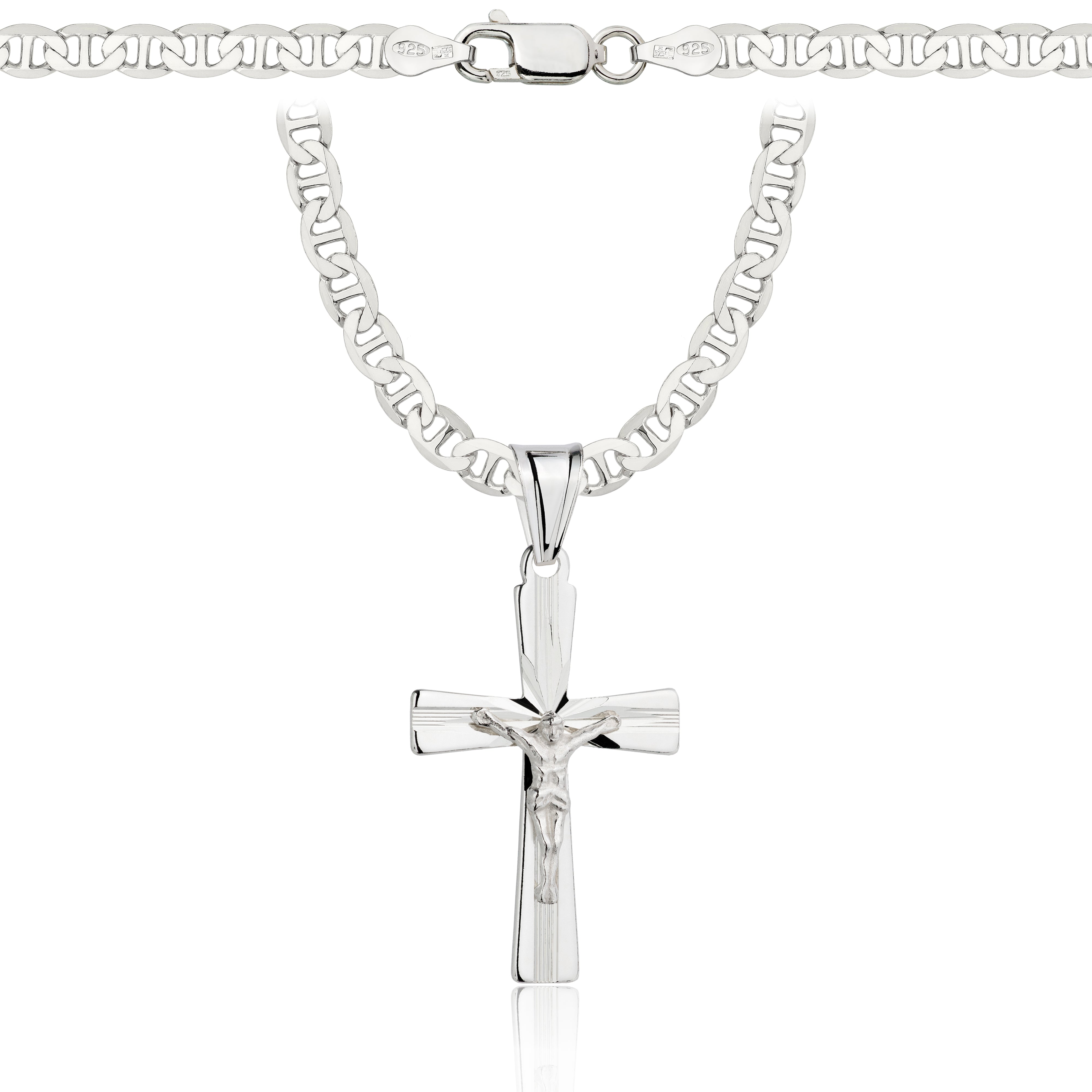 Łańcuszek srebrny z krzyżykiem gucci 4,5mm pr. 925