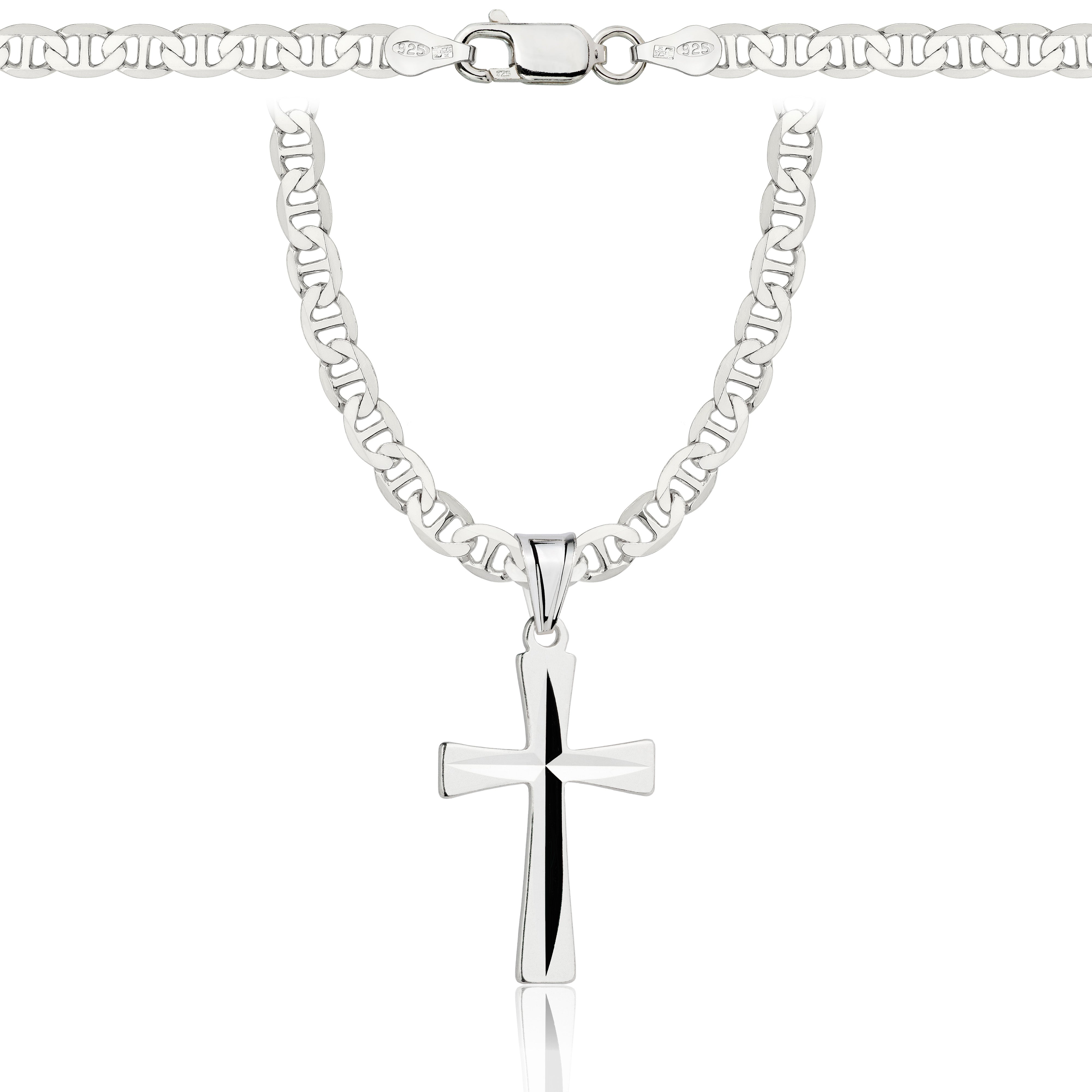 Łańcuszek srebrny z krzyżykiem gucci 4,5mm pr. 925