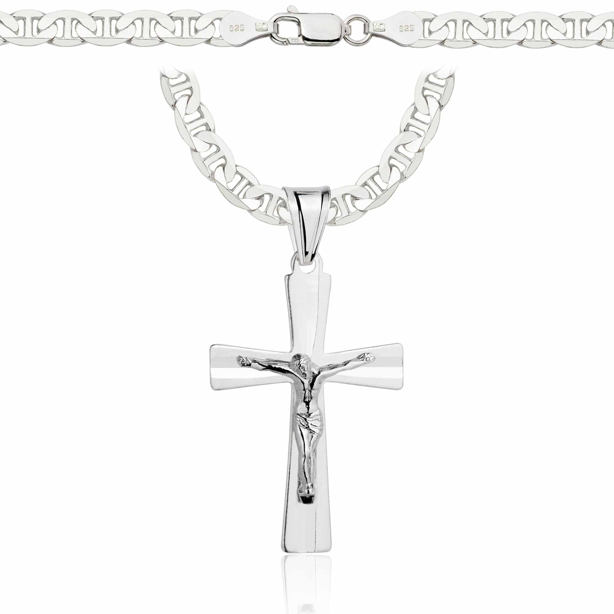 Łańcuszek srebrny z krzyżykiem gucci 5,5mm pr. 925