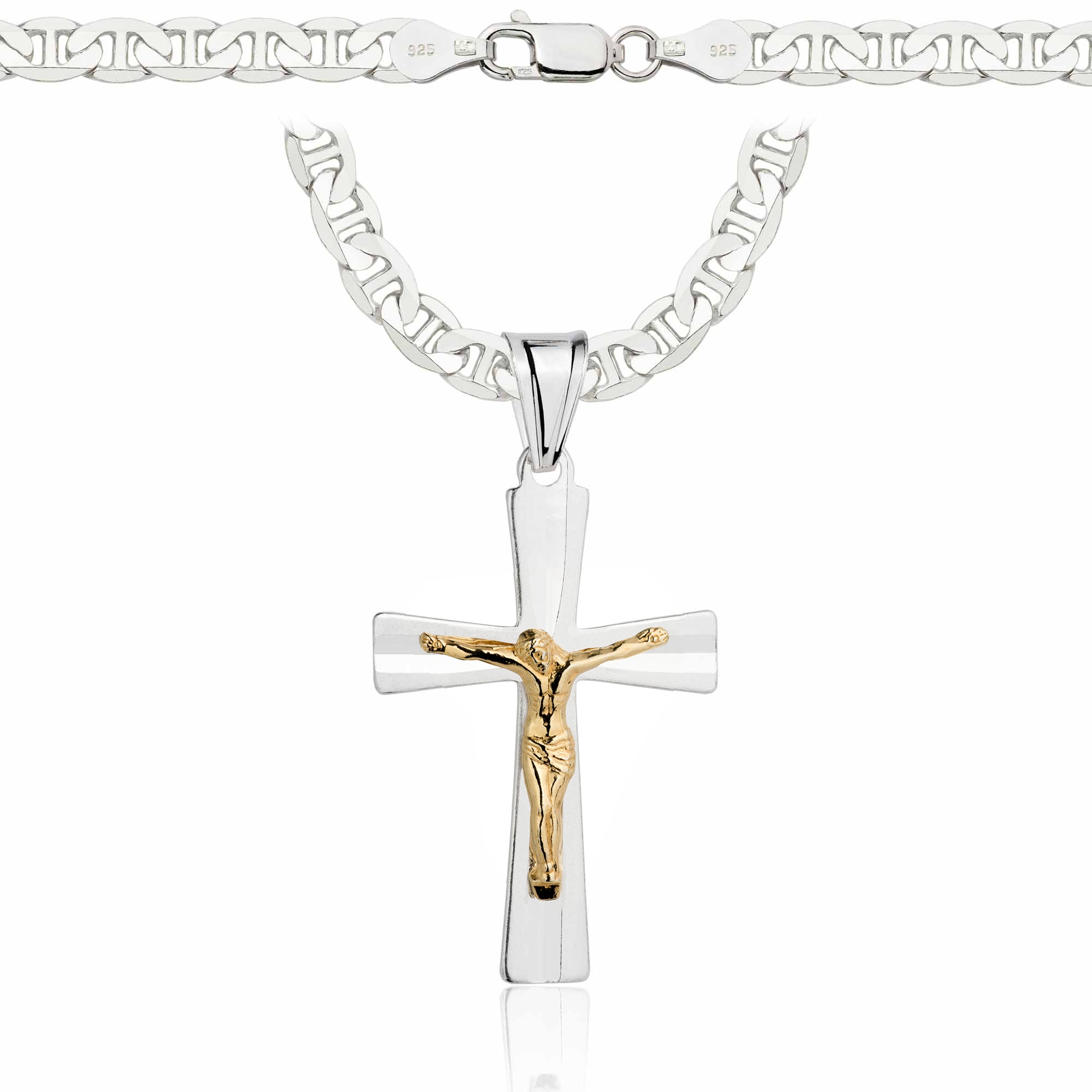 Łańcuszek srebrny z krzyżykiem gucci 5,5mm pr. 925