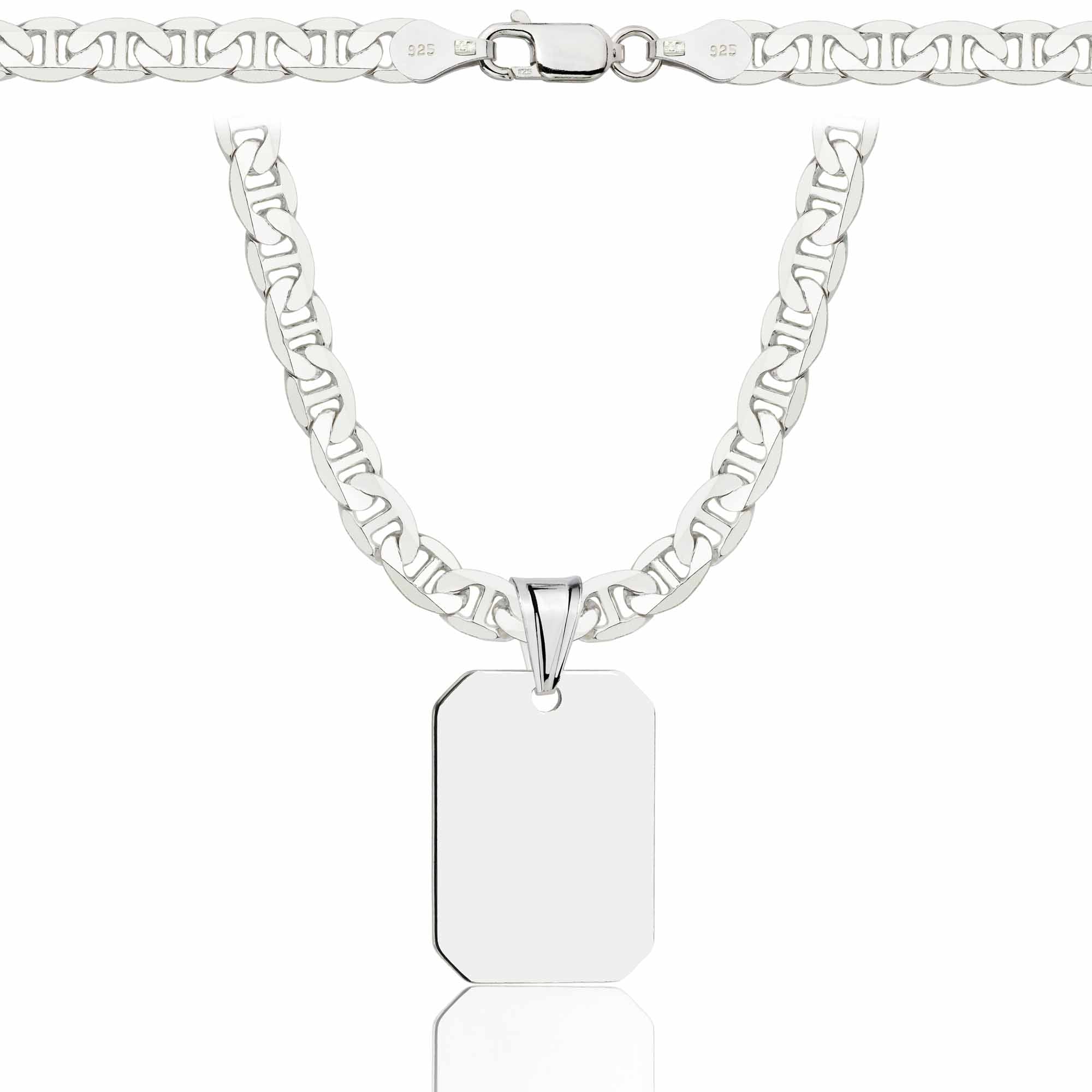 Łańcuszek srebrny z nieśmiertelnikiem gucci 5,5mm pr. 925