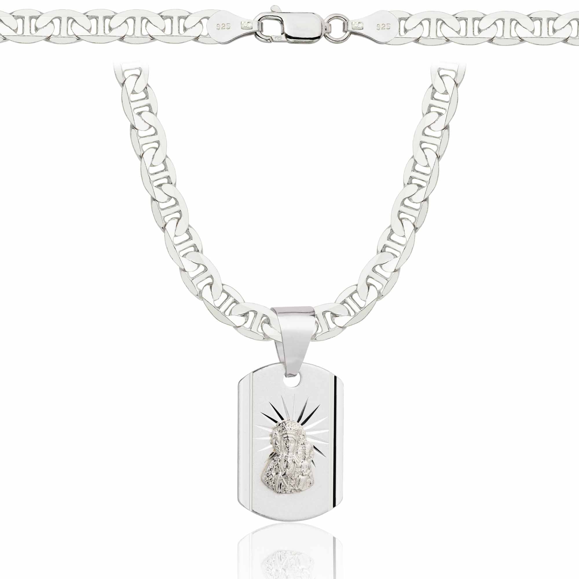 Łańcuszek srebrny z medalikiem gucci 5,5mm pr. 925