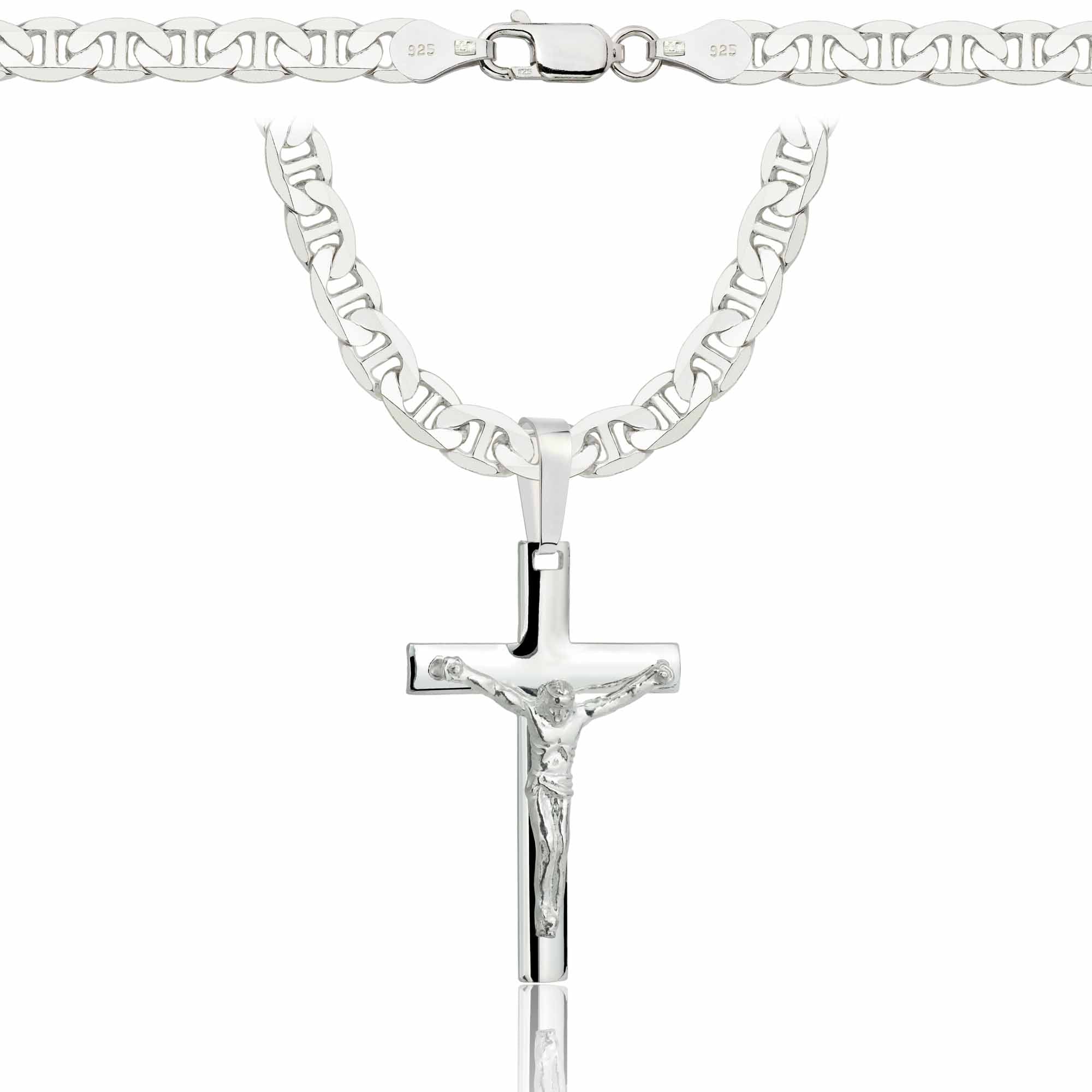 Łańcuszek srebrny z krzyżykiem gucci 5,5mm pr. 925