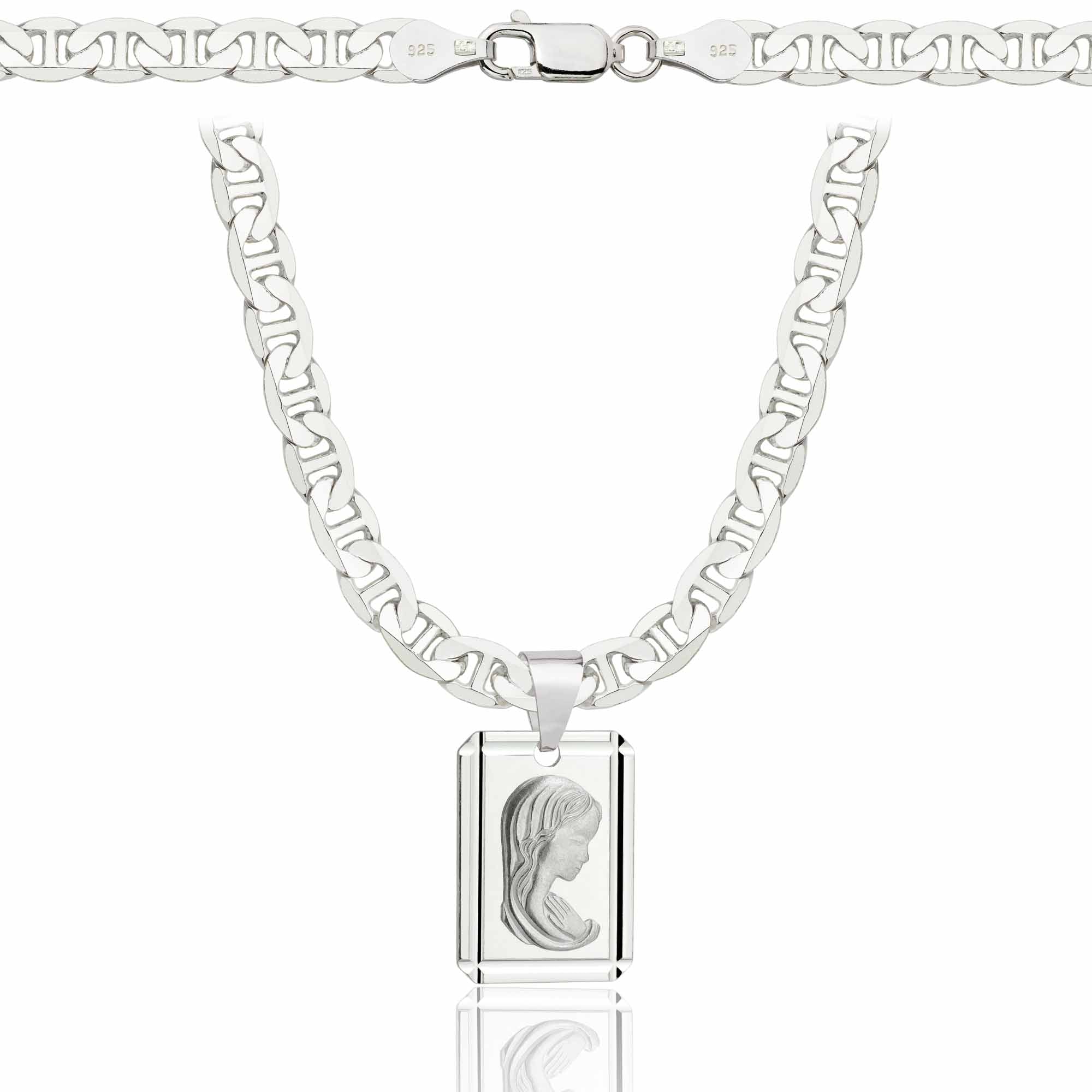 Łańcuszek srebrny z medalikiem gucci 5,5mm pr. 925