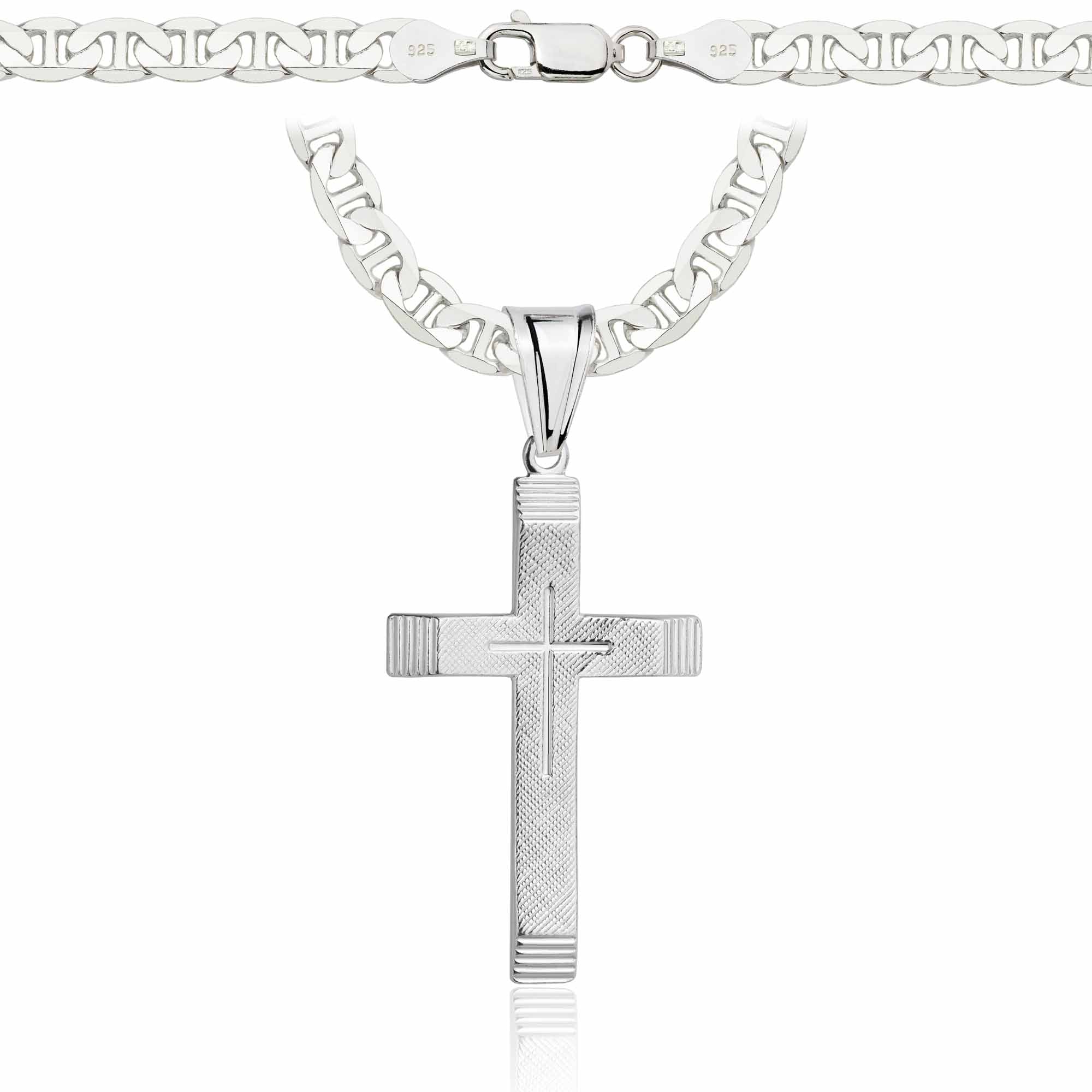 Łańcuszek srebrny z krzyżykiem gucci 5,5mm pr. 925