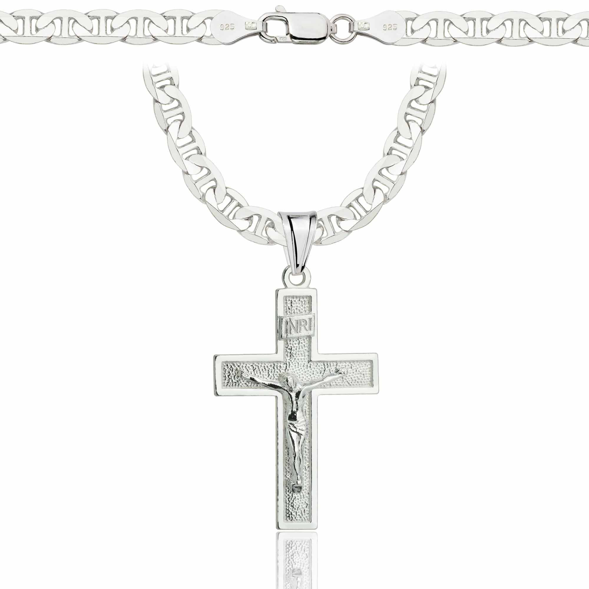 Łańcuszek srebrny z krzyżykiem gucci 5,5mm pr. 925