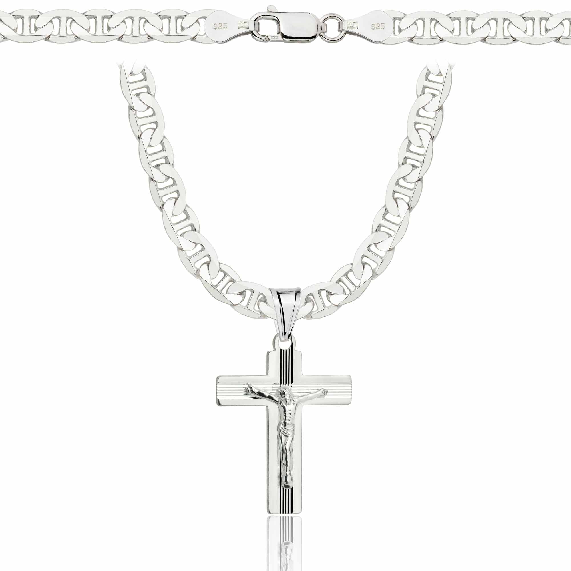 Łańcuszek srebrny z krzyżykiem gucci 5,5mm pr. 925