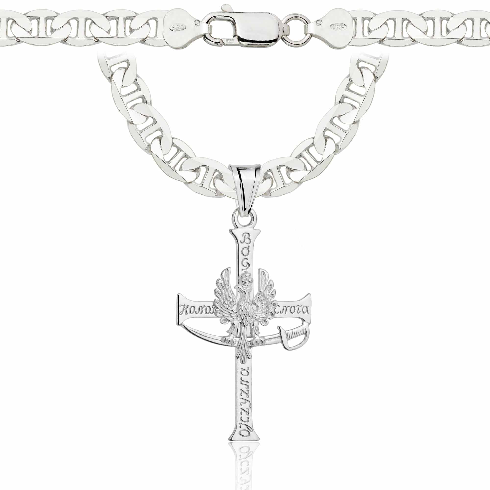 Łańcuszek srebrny z krzyżykiem gucci 6,5mm pr. 925