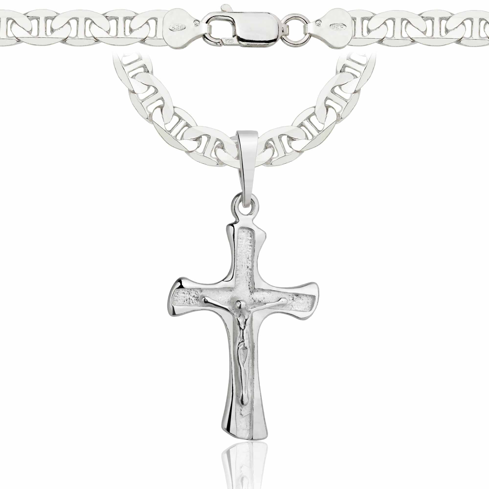 Łańcuszek srebrny z krzyżykiem gucci 6,5mm pr. 925