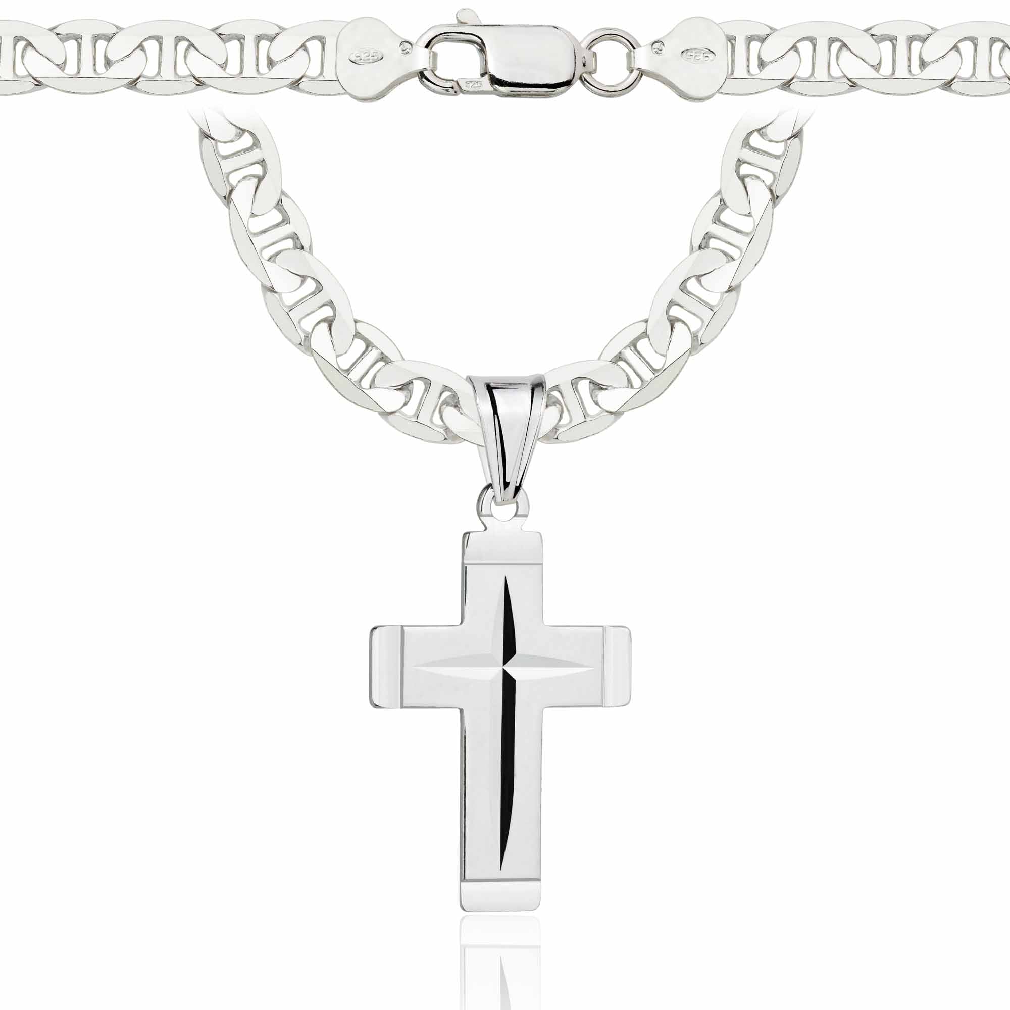 Łańcuszek srebrny z krzyżykiem gucci 6,5mm pr. 925