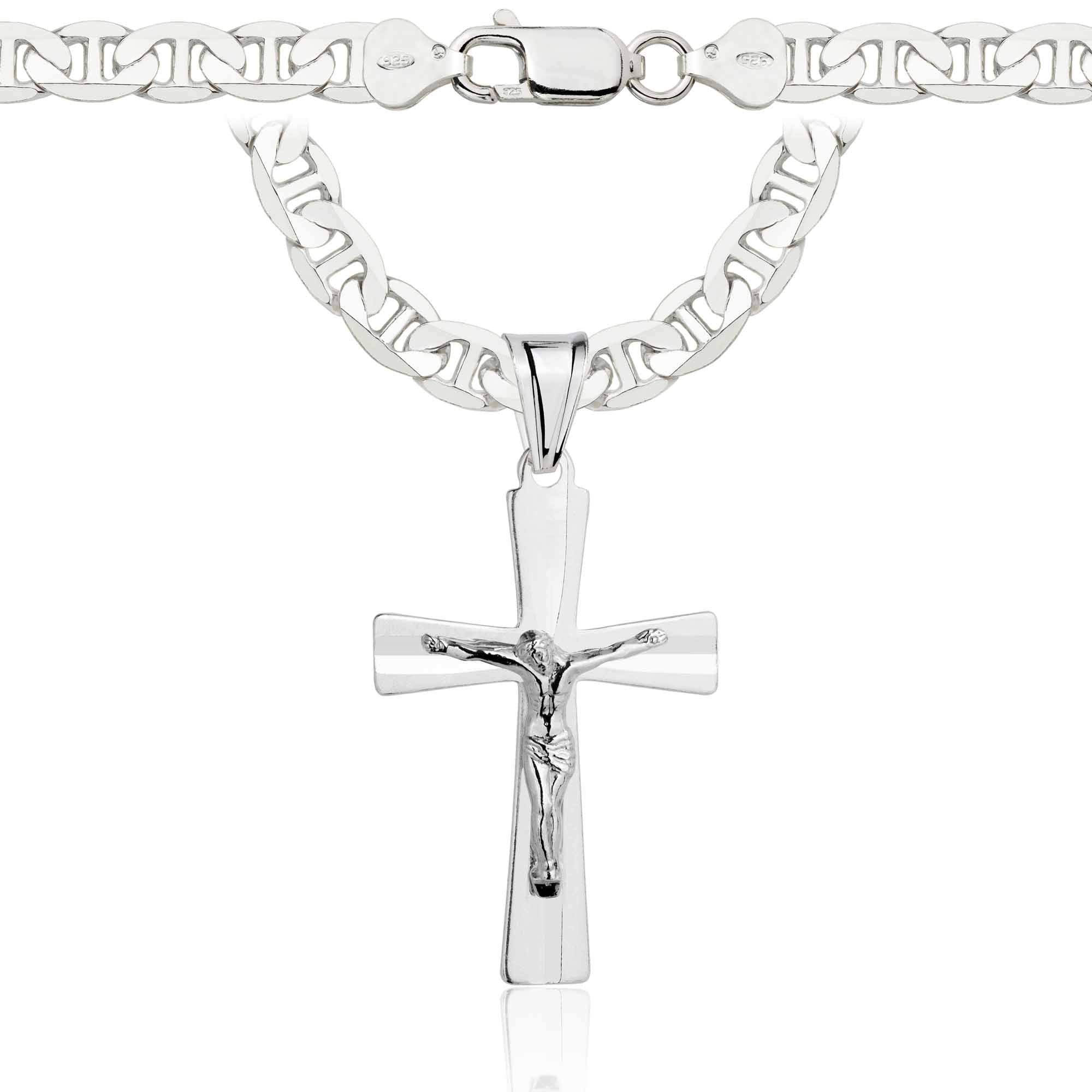 Łańcuszek srebrny z krzyżykiem gucci 6,5mm pr. 925