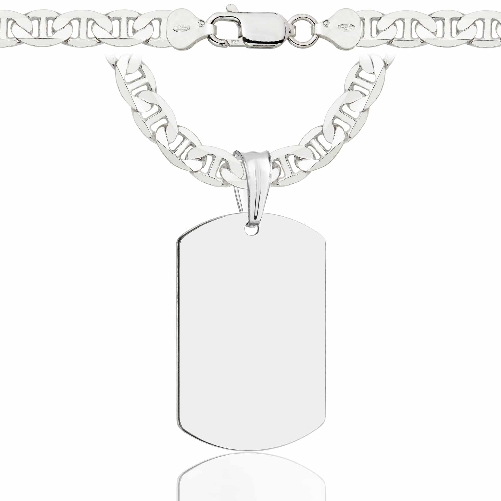 Łańcuszek srebrny z nieśmiertelnikiem gucci 6,5mm pr. 925