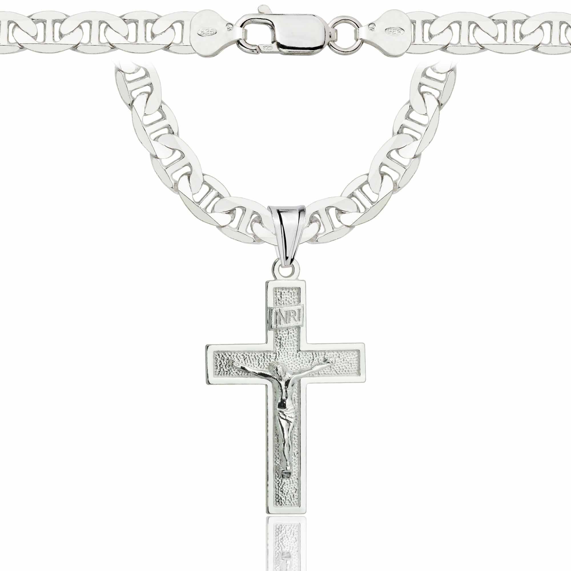 Łańcuszek srebrny z krzyżykiem gucci 6,5mm pr. 925