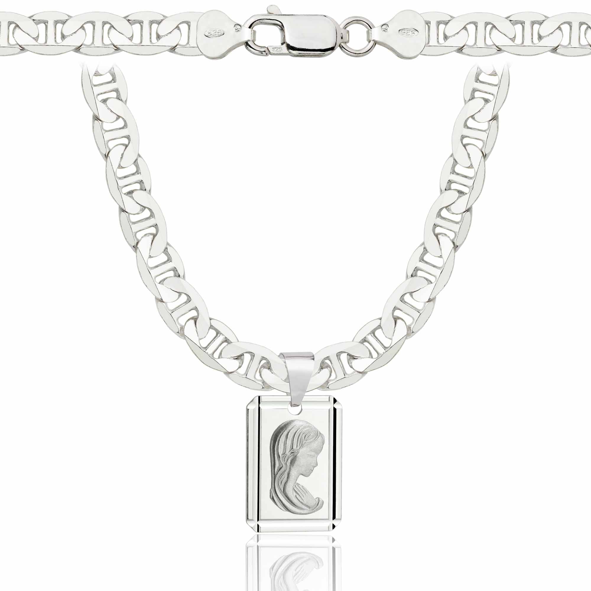 Łańcuszek srebrny z medalikiem gucci 6,5mm pr. 925