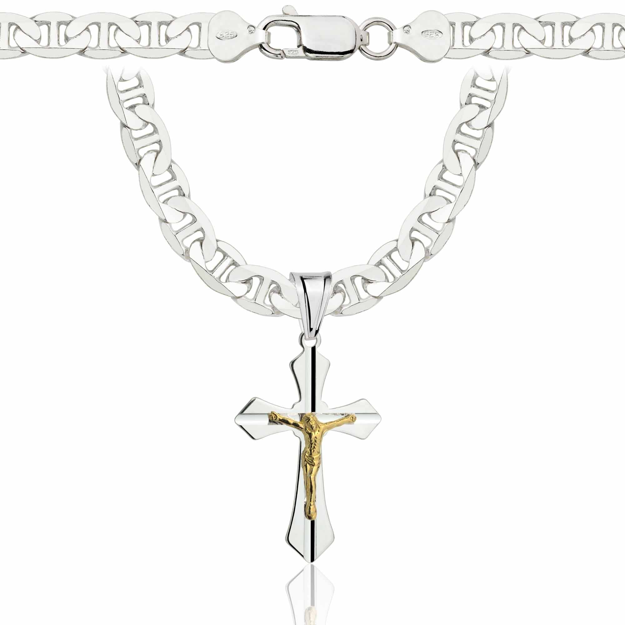 Łańcuszek srebrny z krzyżykiem gucci 6,5mm pr. 925