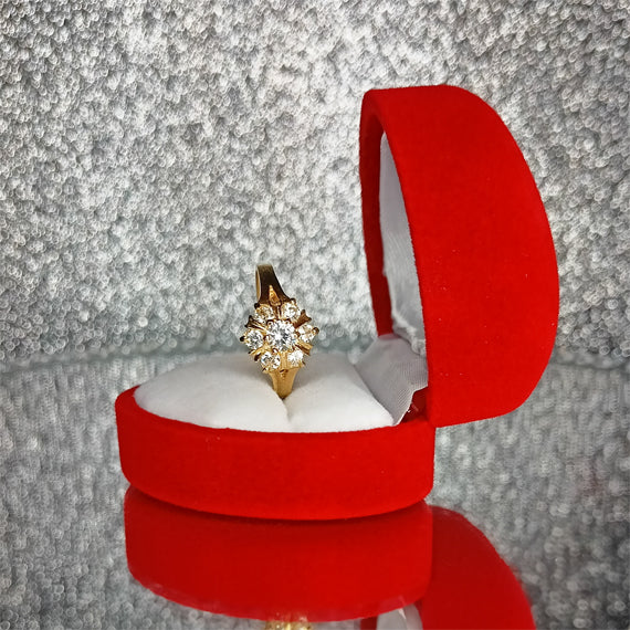 Złoty pierścionek duży kwiat 333