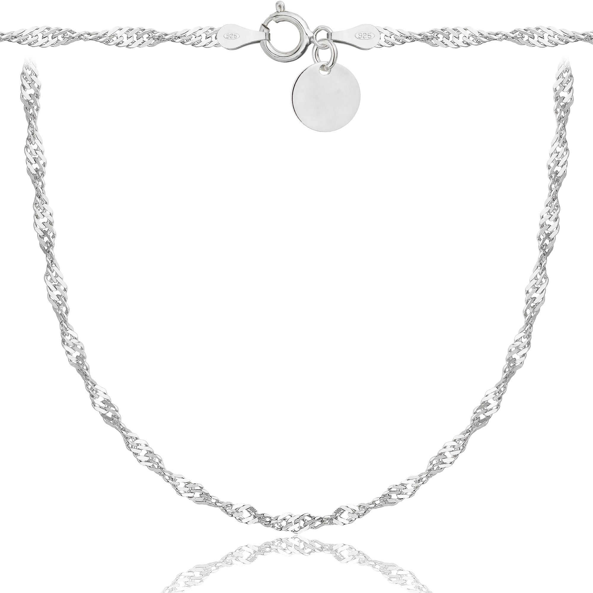 Łańcuszek srebrny singapur 3mm pr. 925