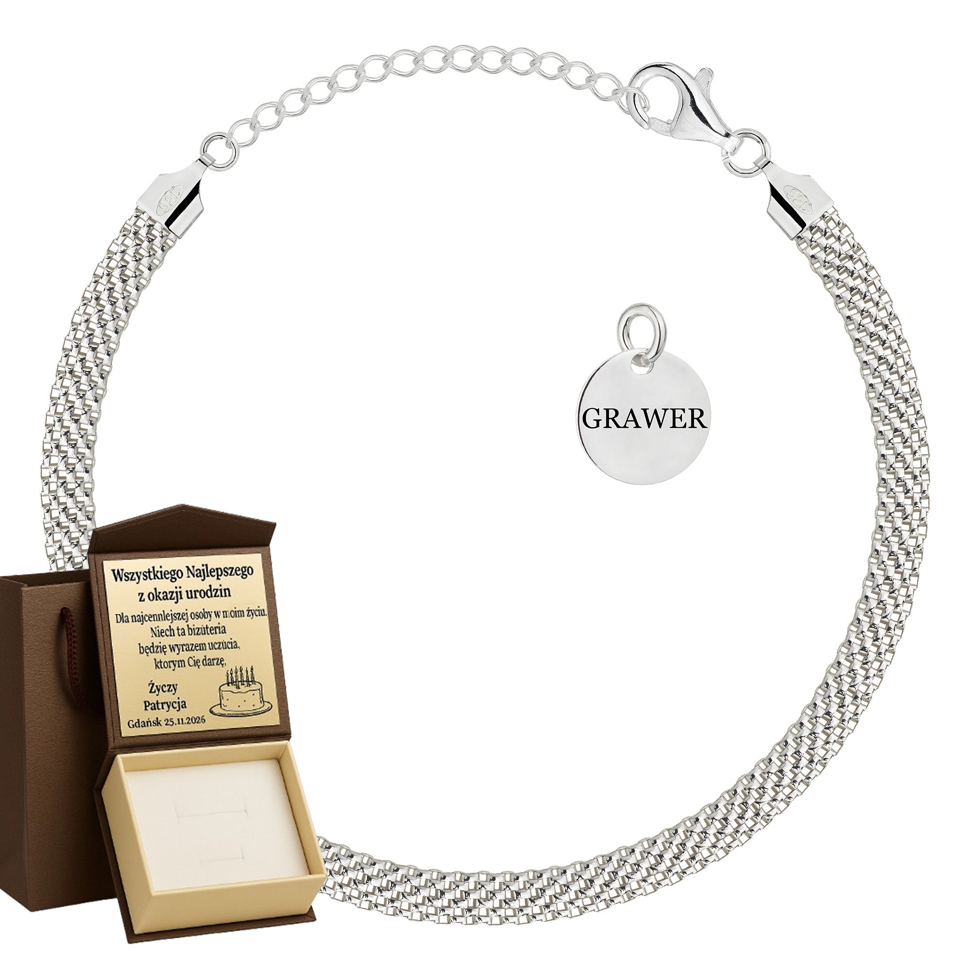 Bransoletka srebrna tub 5mm pr. 925