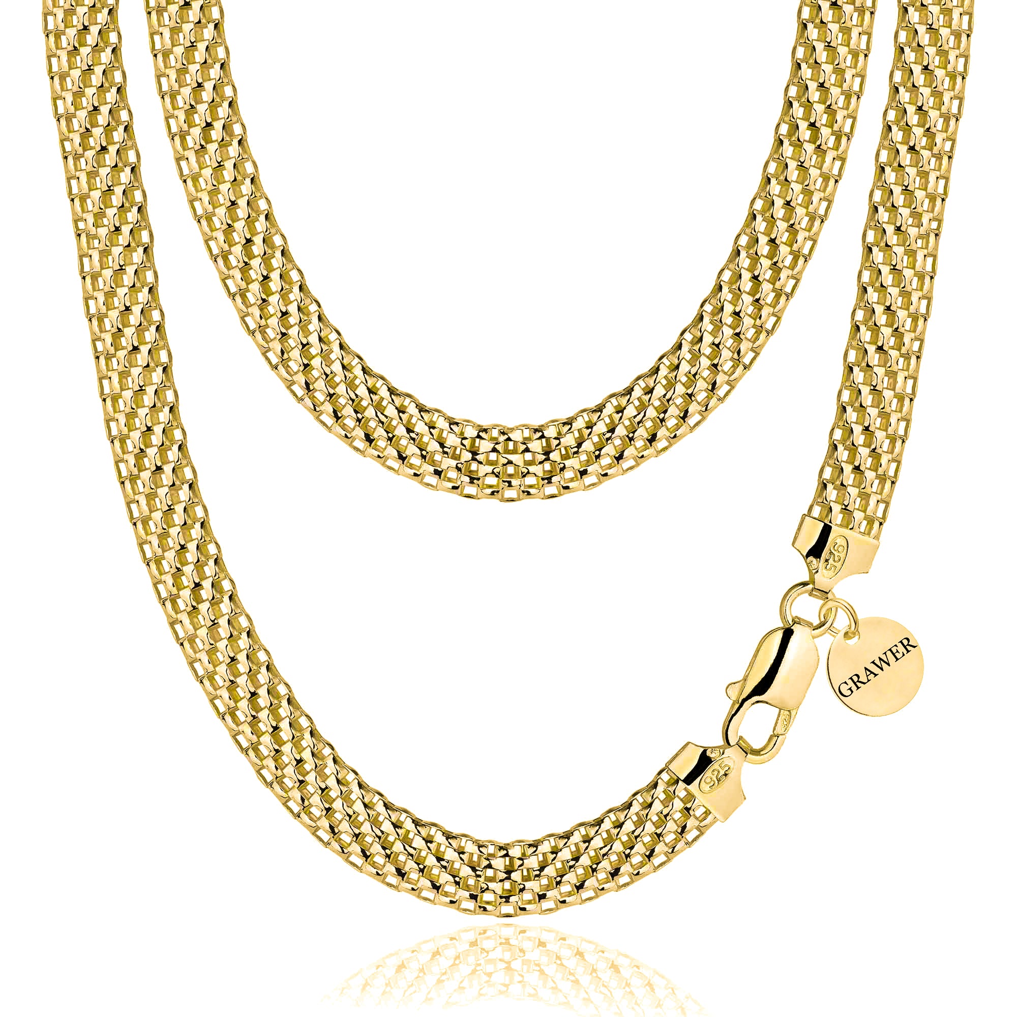 Łańcuszek pozłacany srebrny tub 8mm pr. 925 585