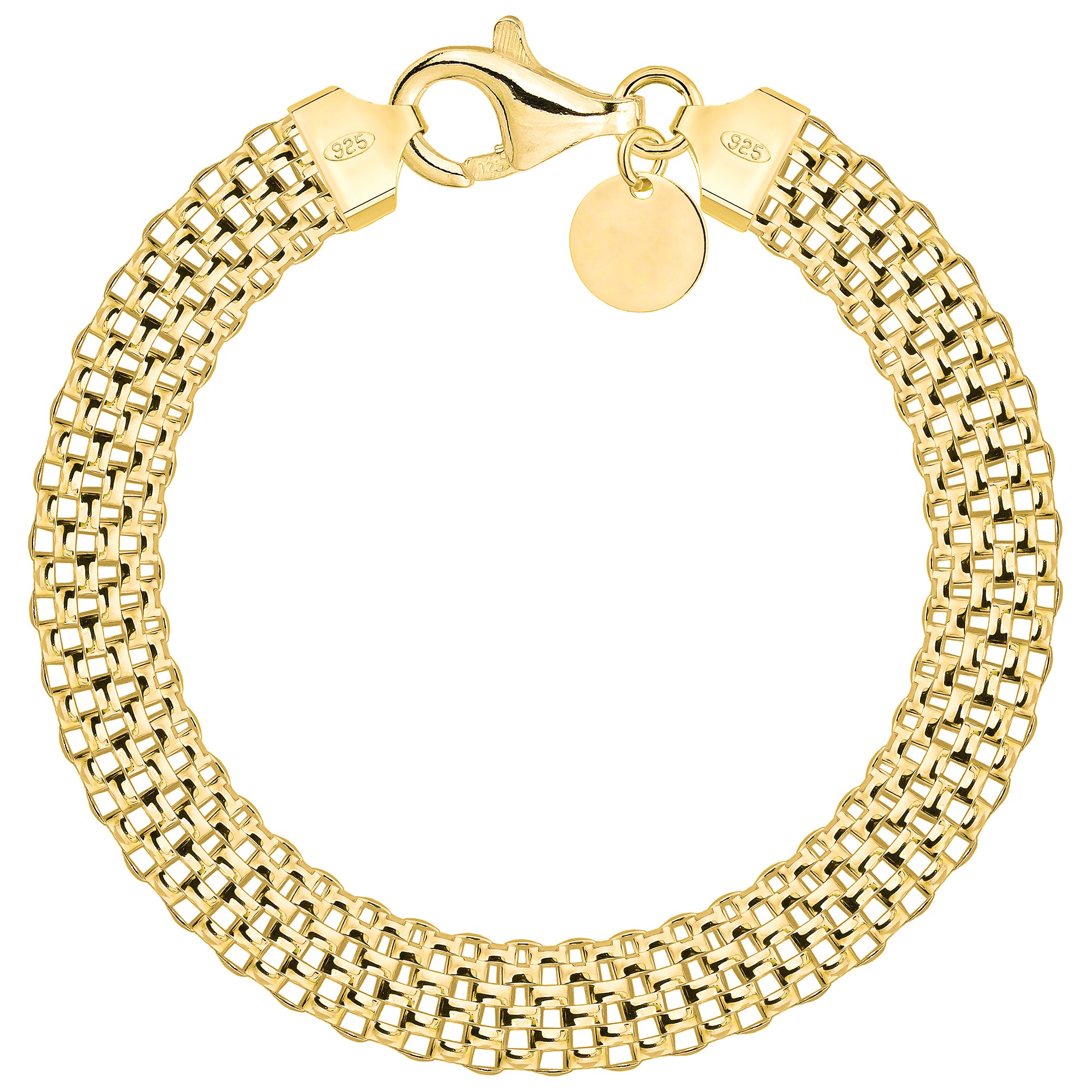 Bransoletka pozłacana srebrna tub 8mm pr. 925 585