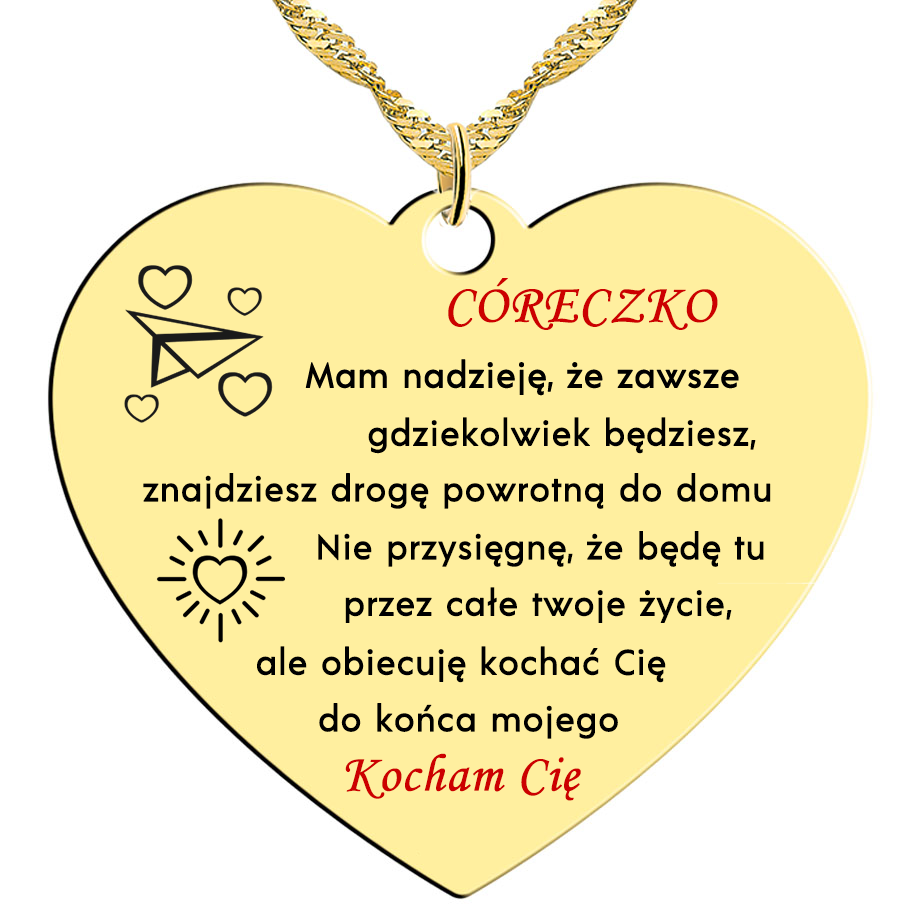 Naszyjnik pozłacany - Obiecuję Cię kochać