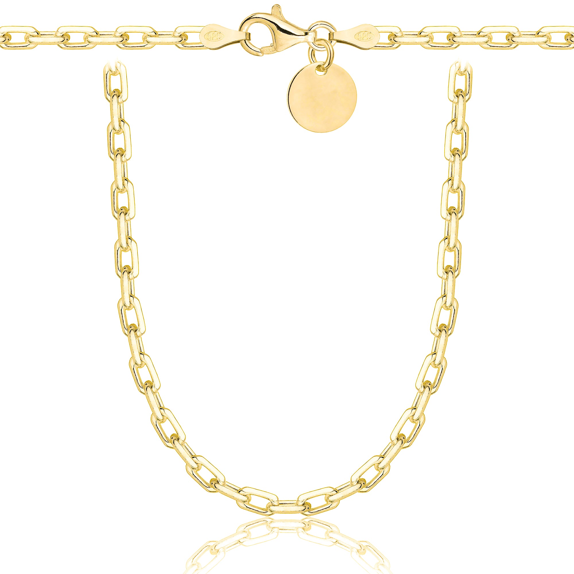 Łańcuszek pozłacany srebrny ankier 3mm pr. 925 585