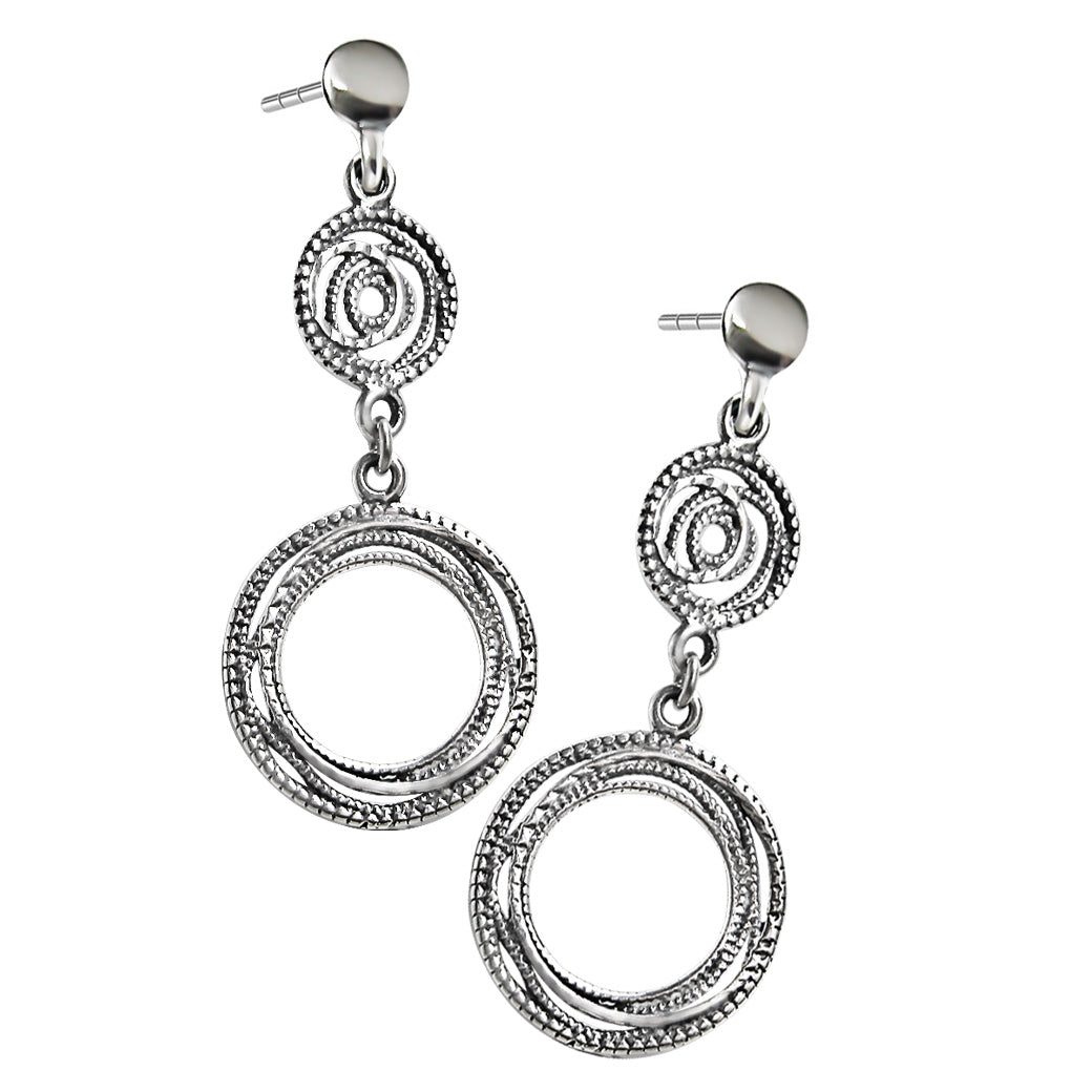 Kolczyki podwójne boho kółka Allure