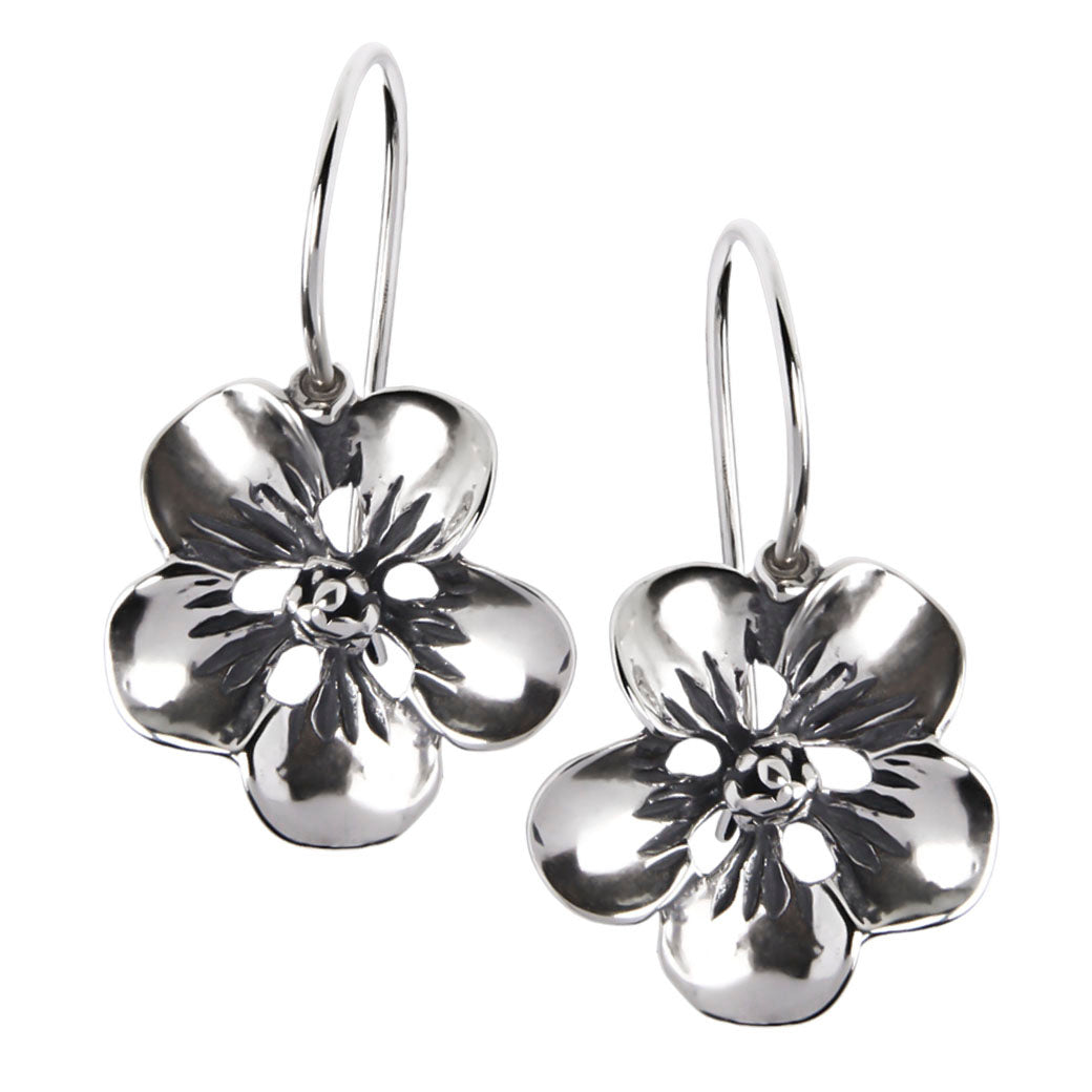 Kolczyki wiszące kwiaty z dużymi płatkami