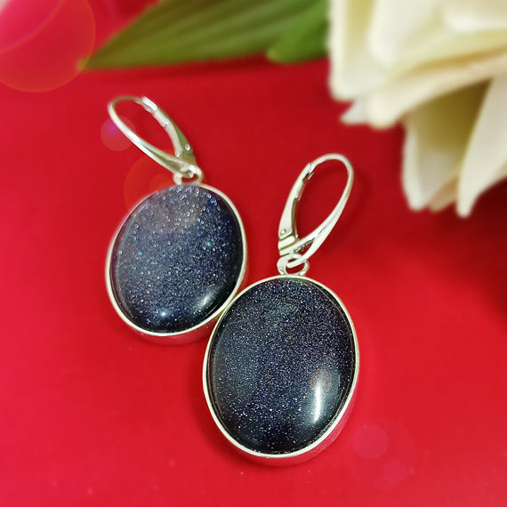 Wiszące kolczyki z dużym kamieniem - noc kairu