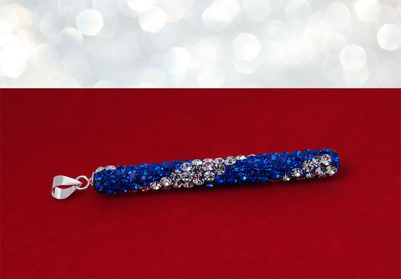 Wisiorek biało-niebieski cyrkonie Swarovskiego