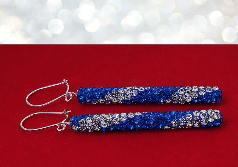 Kolczyki biało-niebieskie cyrkonie Swarovskiego