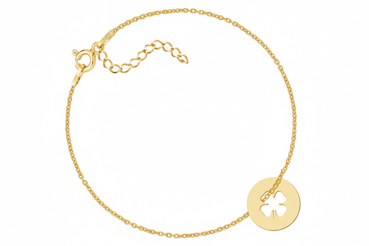 Srebrna bransoletka celebrytka z koniczyną