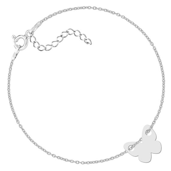 Srebrna bransoletka celebrytka z motylem