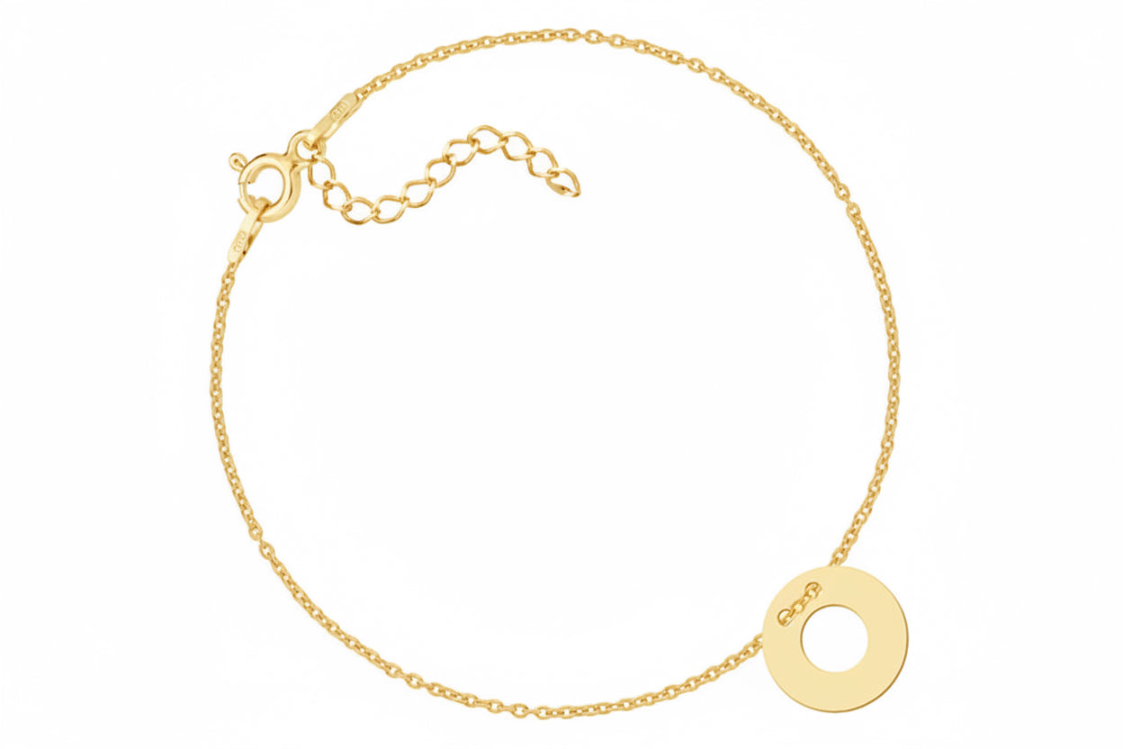 Srebrna bransoletka celebrytka z kółkiem