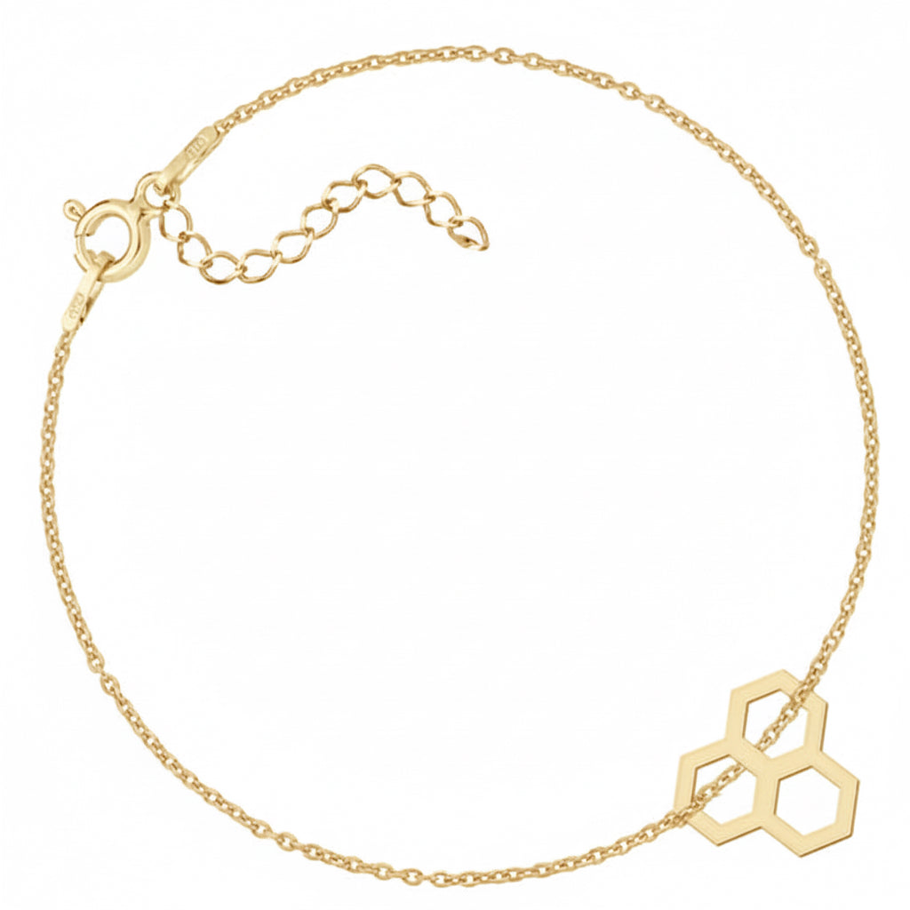 Srebrna bransoletka celebrytka plaster miodu