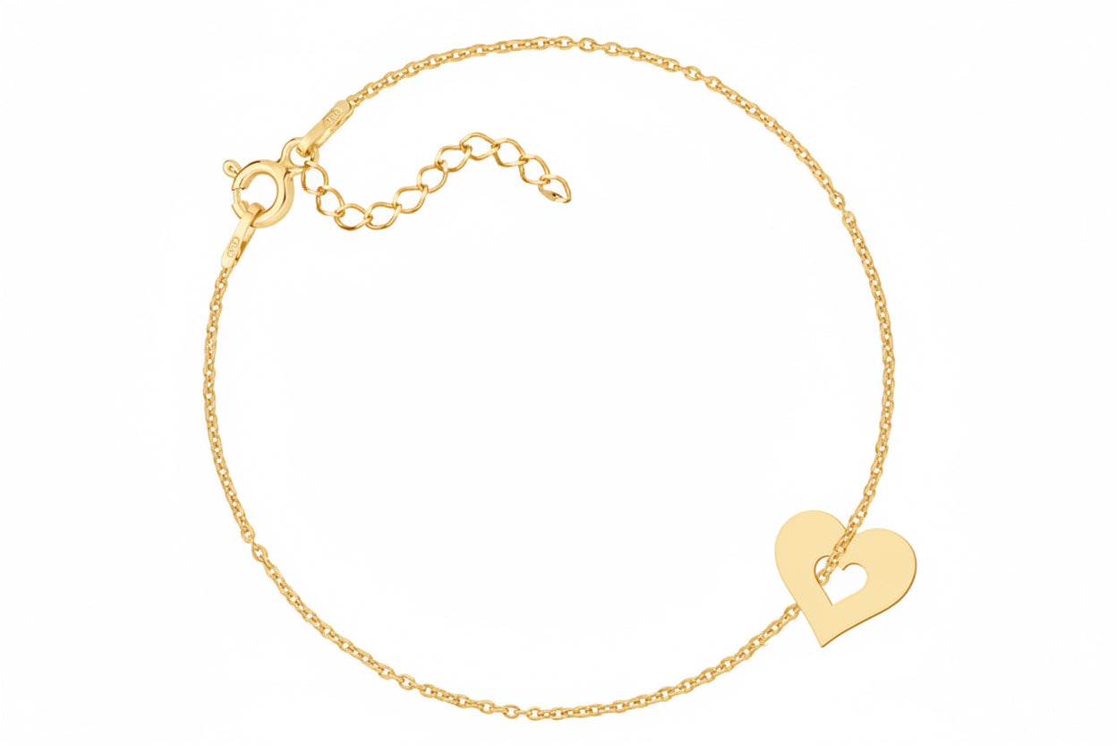 Srebrna bransoletka celebrytka z podwójnym sercem