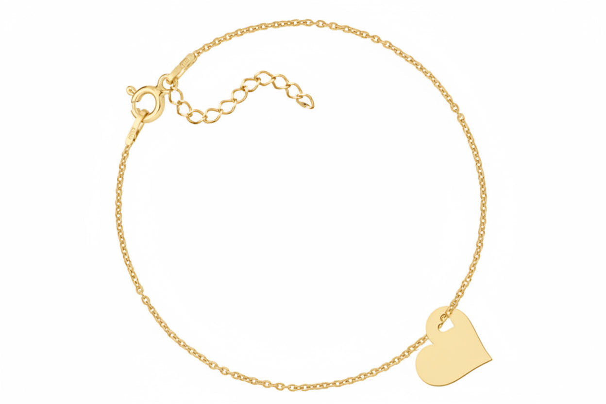 Srebrna bransoletka celebrytka z sercem