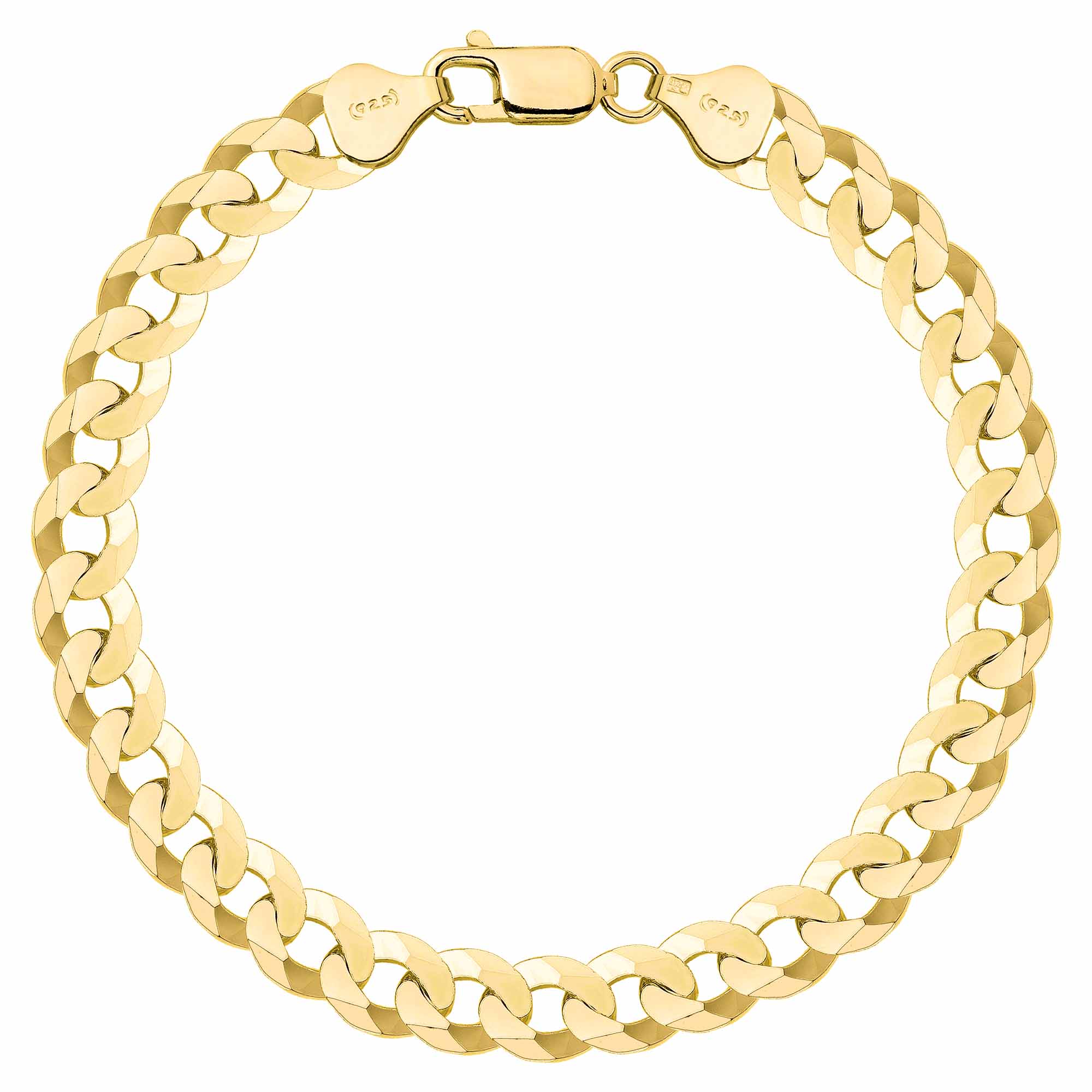 Bransoletka pozłacana srebrna pancerka 7,5mm pr. 925