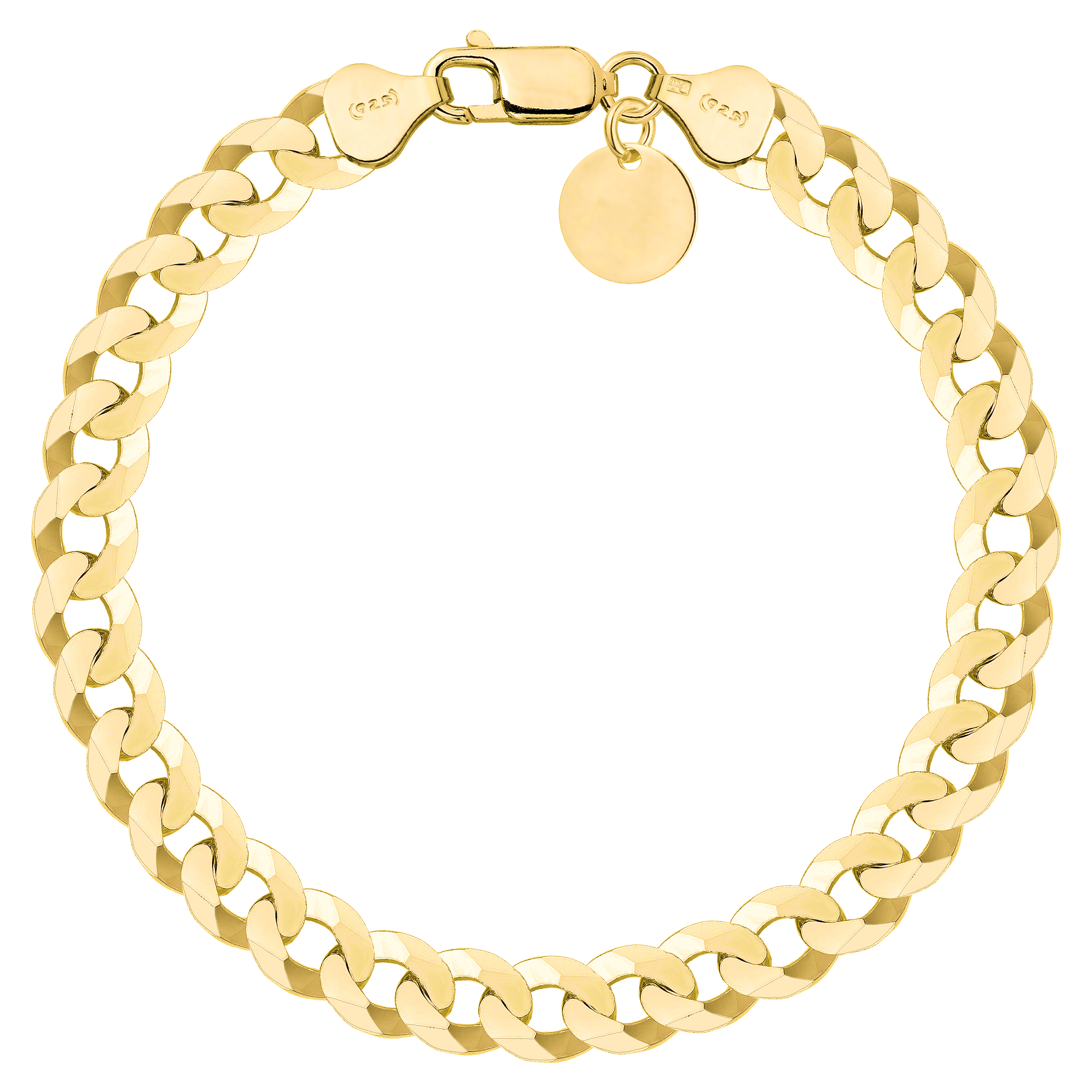 Bransoletka pozłacana srebrna pancerka 7,5mm pr. 925