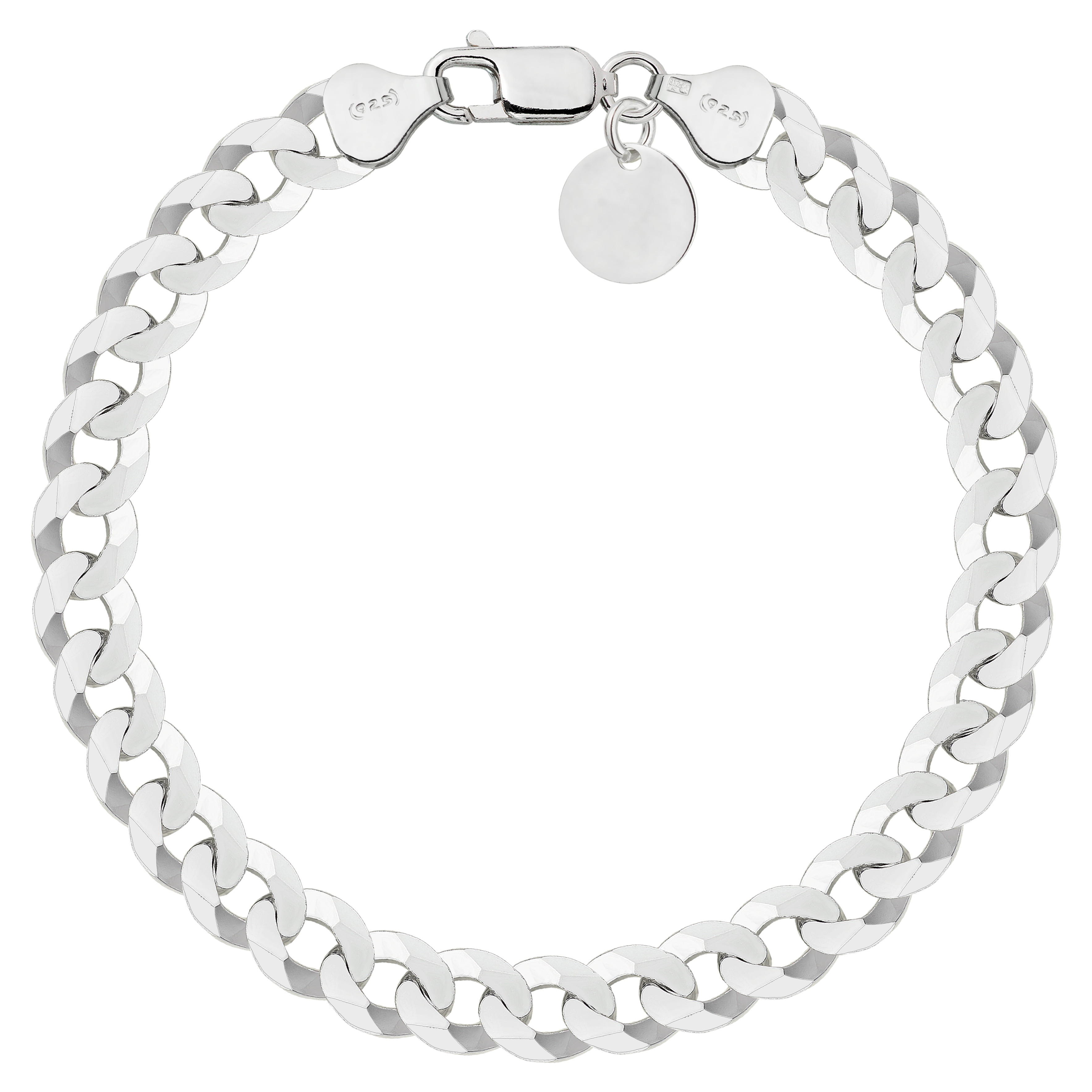 Bransoletka srebrna pancerka 7,5mm pr. 925