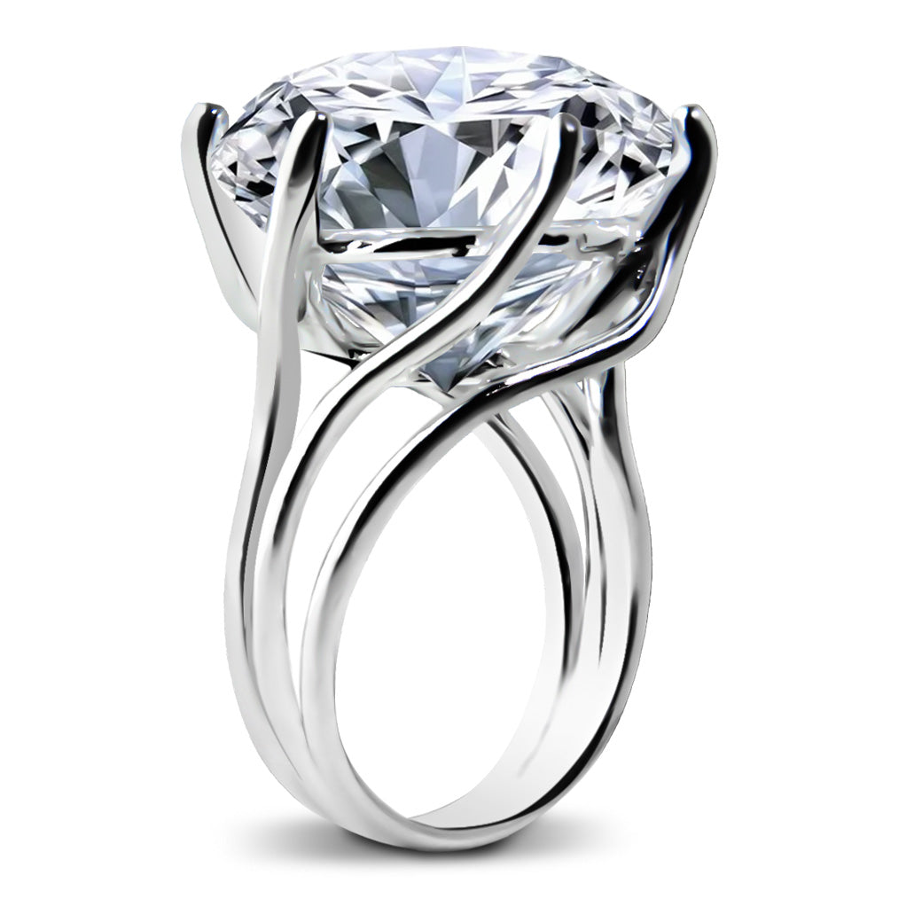 Pierścionek z dużą cyrkonią 18mm