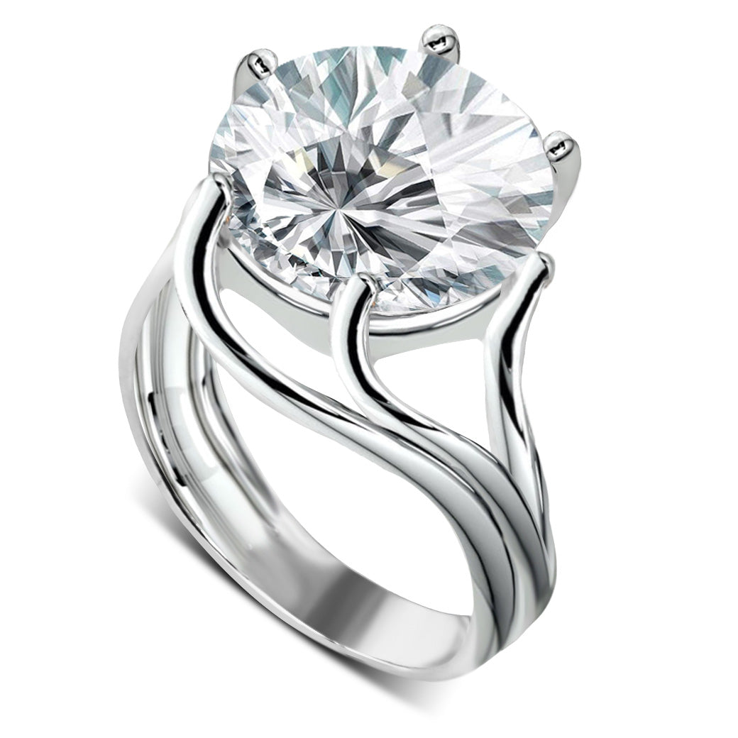 Pierścionek skręcony z cyrkonią 13 mm